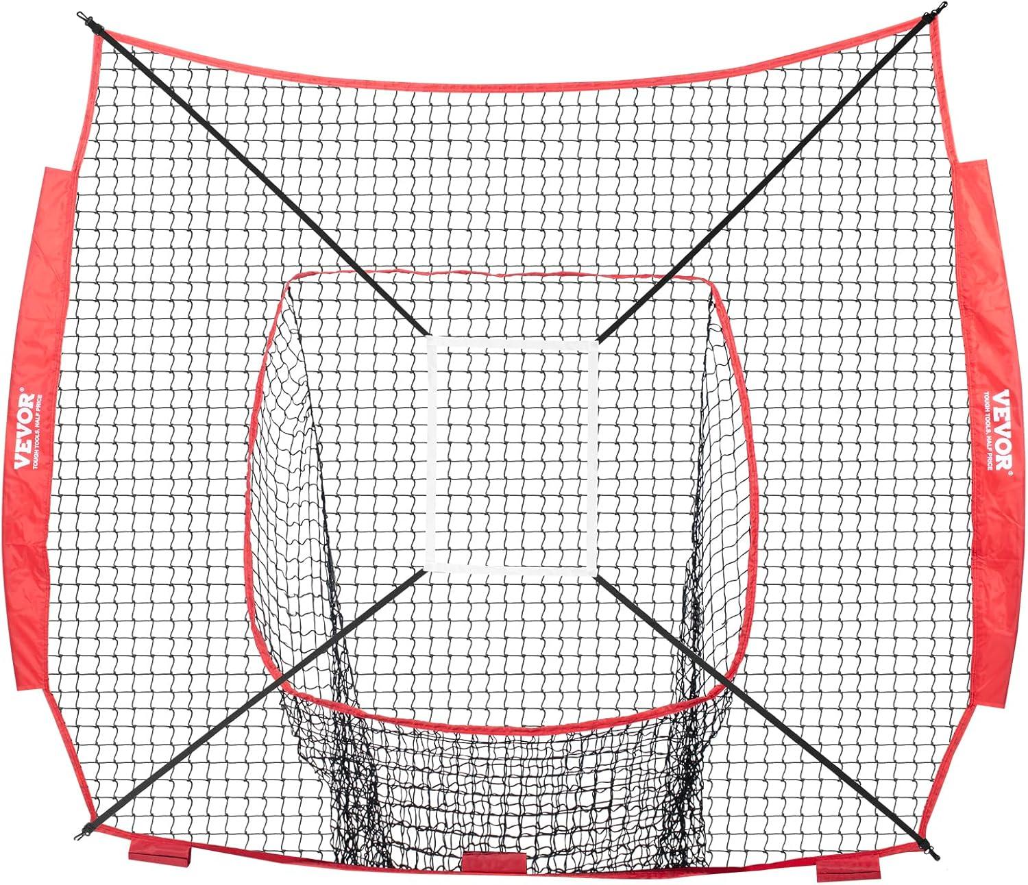 image:imageVEVOR 7x7ft Baseball Softball Practice Net Portable Baseball Training Net for Hitting Batting Catching Pitching Backstop Baseball Equipment Training NetNet OnlyNo Frame