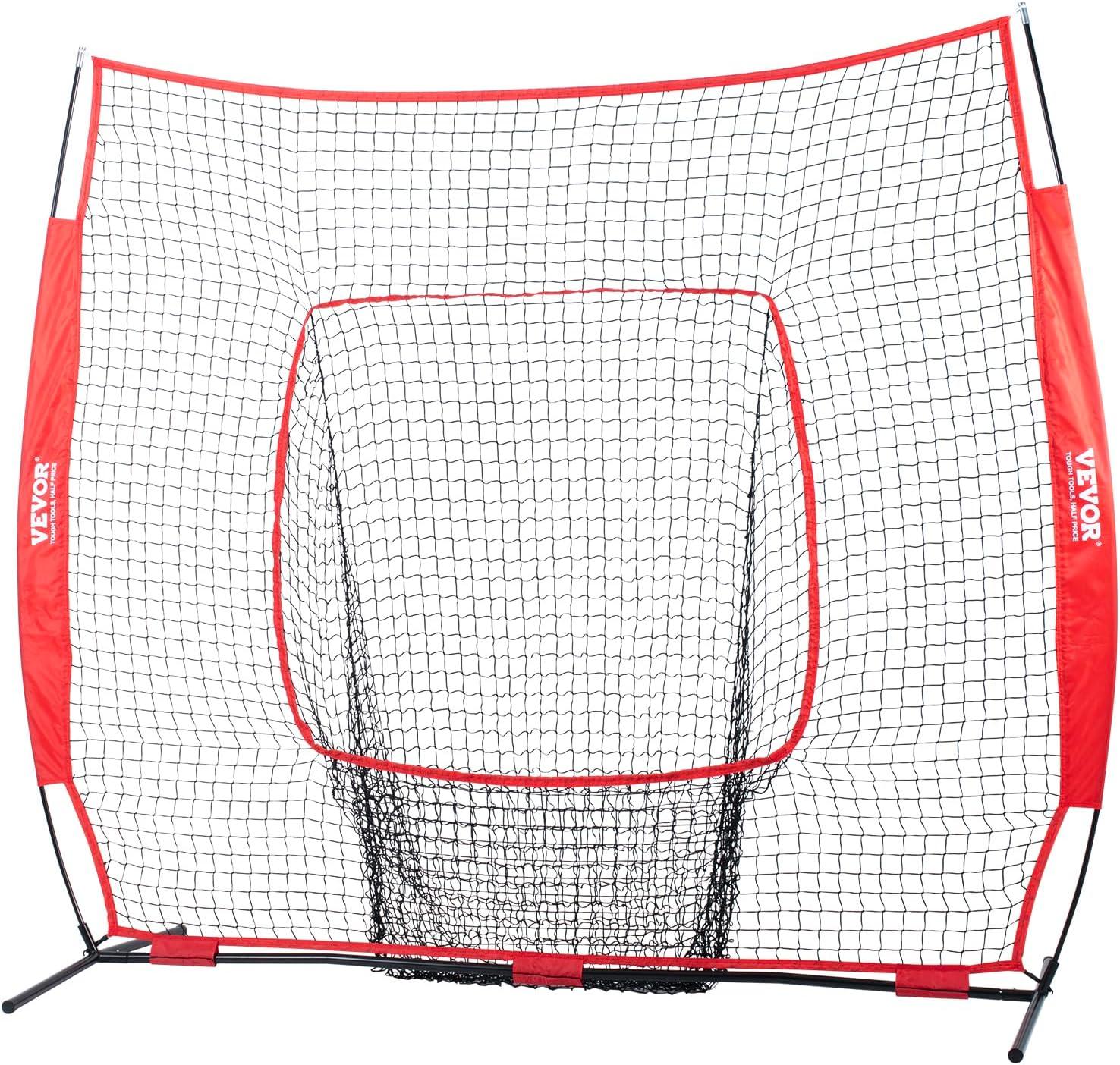 image:imageVEVOR 7x7ft Baseball Softball Practice Net Portable Baseball Training Net for Hitting Batting Catching Pitching Backstop Baseball Equipment Training Net7x7FTNo Strike Zone