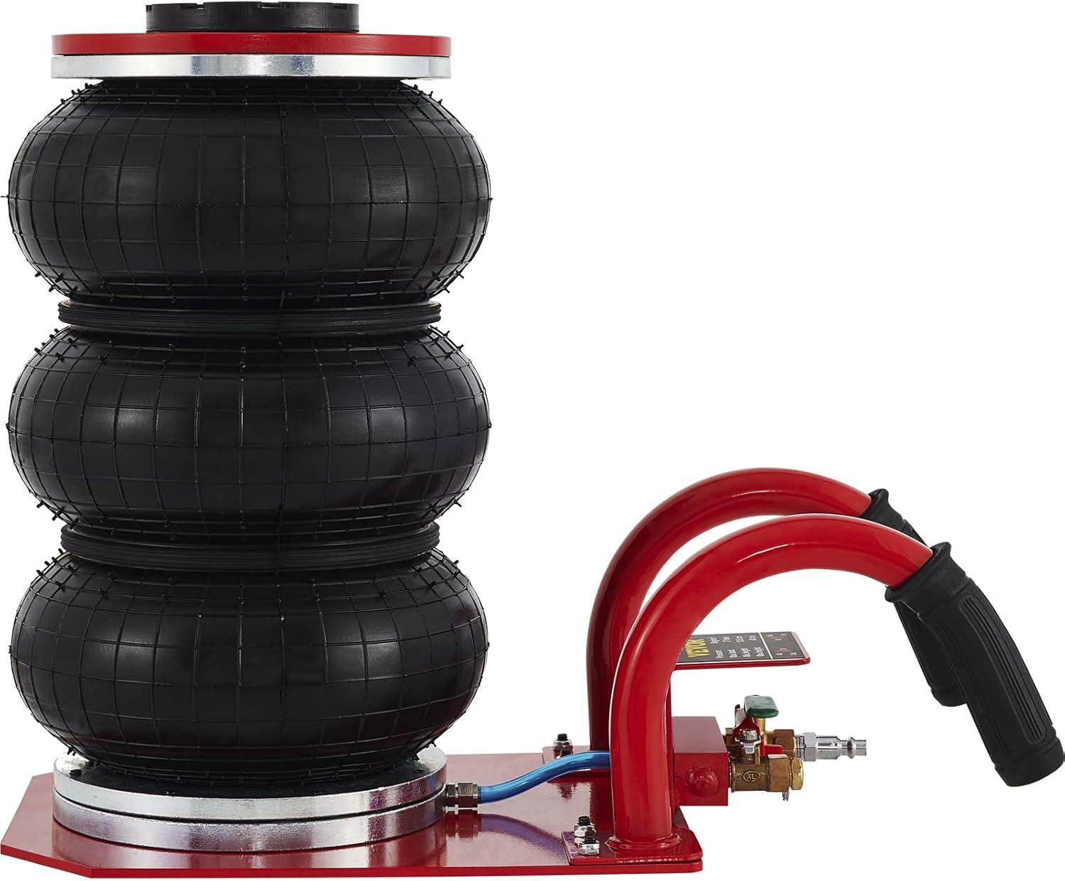 image:imageVEVOR Air Jack 3 Ton6600 lbs Triple Bag Air Jack Air Bag Jack Lift Up to 1575 Inch 35S Fast Lifting Air Bag Jack for Cars with Short Handle Red3Thigh 177inshort Handle