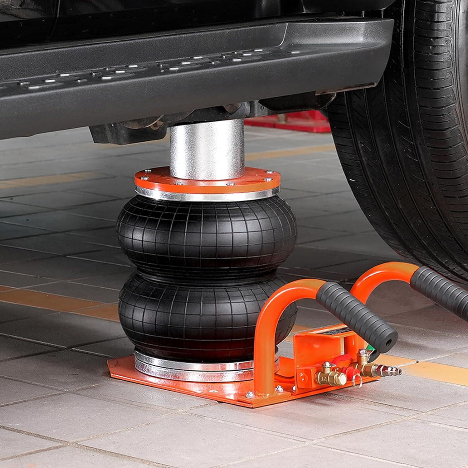 image:imageVEVOR Air Jack 3 Ton6613 lbs Triple Bag Air Jack Airbag with Six Steel Pipes Lift Up to 177 inch450 mm 16 s Fast Lifting Pneumatic with Long Handle amp Rubber Pad for Cars SUVs Pickup Trucks3Thigh 143inSpace Saving