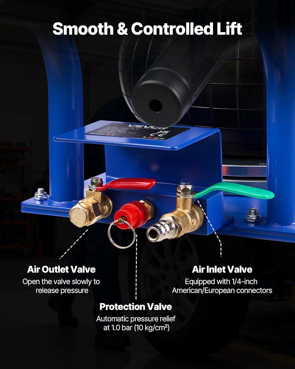 image:imageVEVOR Air Jack 3 Ton6613 lbs Triple Bag Air Jack Airbag with Six Steel Pipes Lift Up to 177 inch450 mm 16 s Fast Lifting Pneumatic with Long Handle amp Rubber Pad for Cars SUVs Pickup TrucksShort Handle