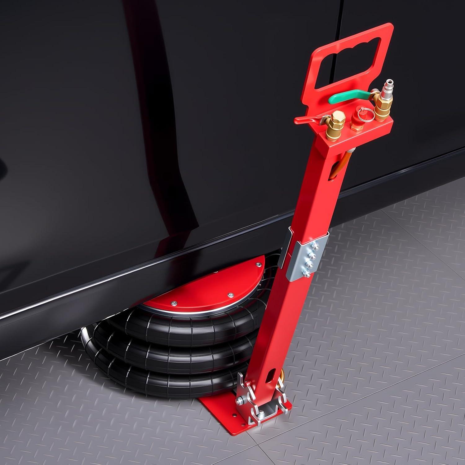 image:imageVEVOR Air Jack 3T 6600 lbs Triple Bag Air Jack Airbag Jack with Six Steel Pipes Lift up to 177 inch450 mm 35 s Fast Lifting Pneumatic Jack with Long Handles for Car Garage Repair5 Ton Max Lift 183 in