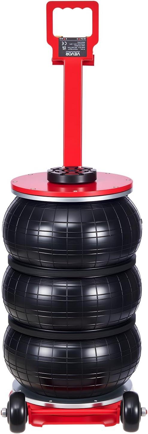 image:imageVEVOR Air Jack 3T 6600 lbs Triple Bag Air Jack Airbag Jack with Six Steel Pipes Lift up to 177 inch450 mm 35 s Fast Lifting Pneumatic Jack with Long Handles for Car Garage Repair5 Ton Max Lift 183 in