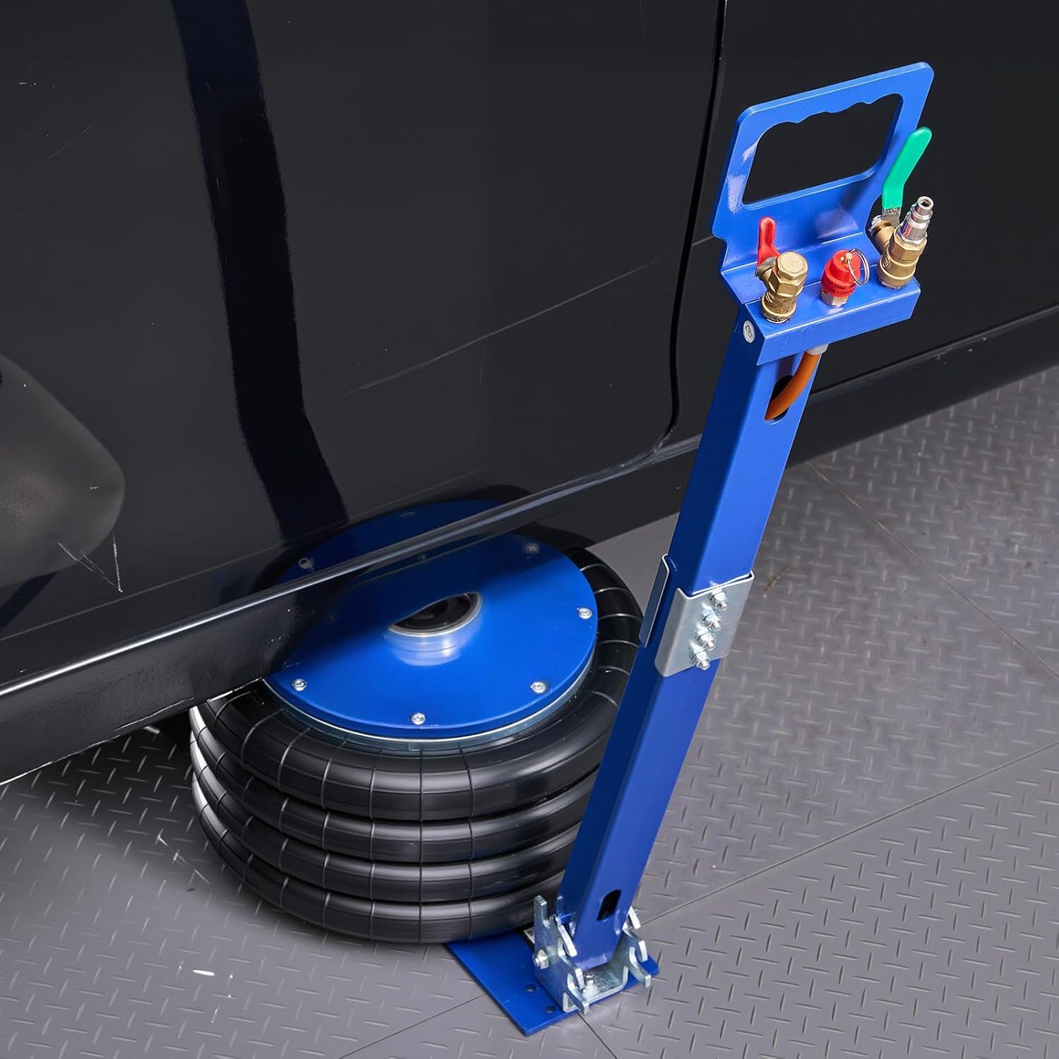 image:imageVEVOR Air Jack 3T 6600 lbs Triple Bag Air Jack Airbag Jack with Six Steel Pipes Lift up to 177 inch450 mm 35 s Fast Lifting Pneumatic Jack with Long Handles for Car Garage Repair6 Ton Max Lift 265 in