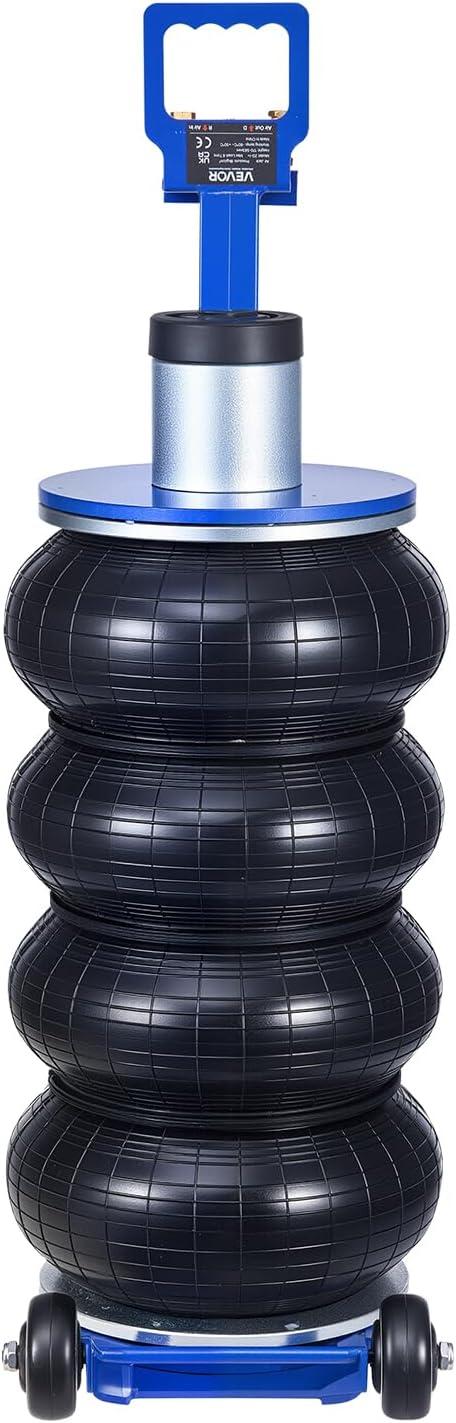 image:imageVEVOR Air Jack 3T 6600 lbs Triple Bag Air Jack Airbag Jack with Six Steel Pipes Lift up to 177 inch450 mm 35 s Fast Lifting Pneumatic Jack with Long Handles for Car Garage Repair6 Ton Max Lift 265 in