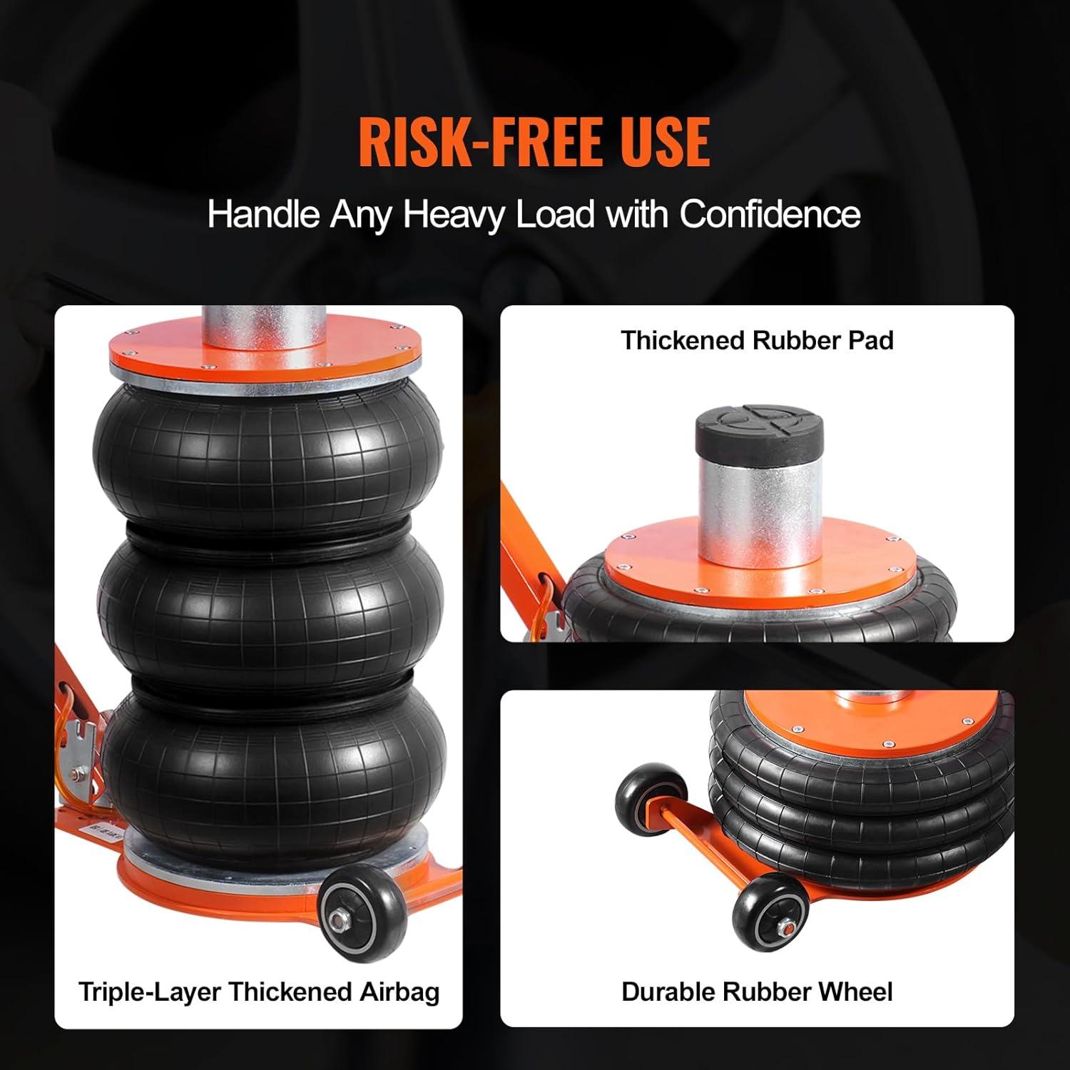 image:imageVEVOR Air Jack 5 Ton11000 lbs 410 S Pneumatic Lifting Jack with Heightened Column amp Adjustable Handle EasytoLift amp SpaceSaving Jack with Thick Rubber Pad Fits for Sedan SUV Pickup Truck