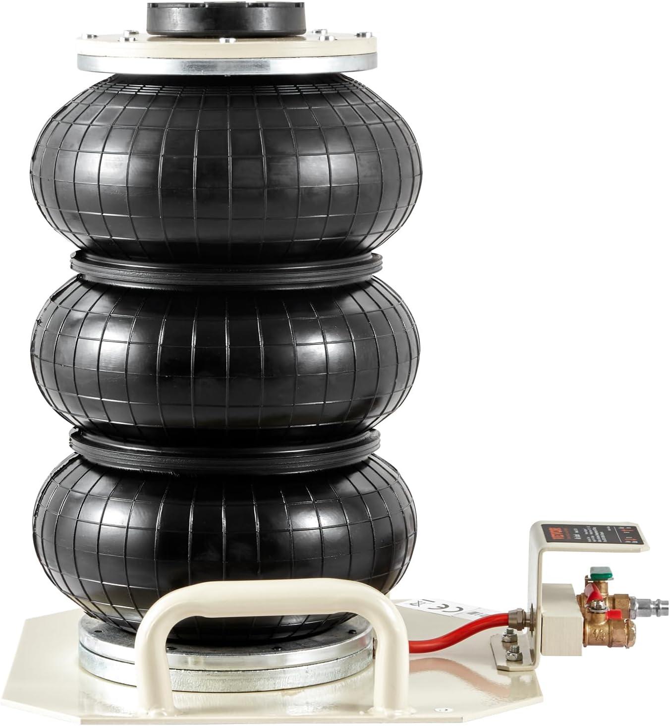 image:imageVEVOR Air Jack with Support Rod 3 Ton6613 lbs Triple Bag Air Jack Lift Up to 185 inch with Heightened Column amp Adjustable Handle 16 s Fast Lifting Pneumatic for Car SUV Pickup Truckshort Handle