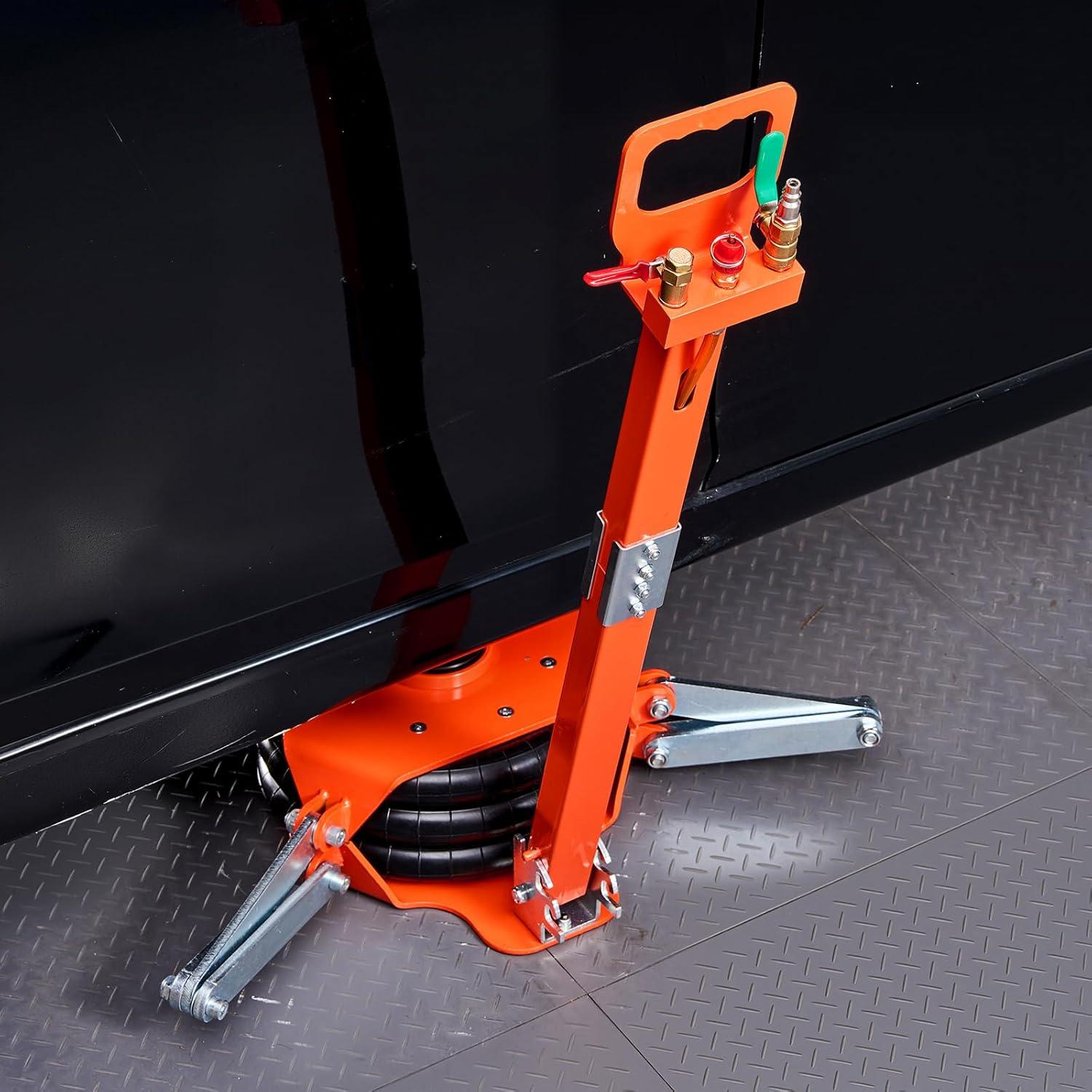 image:imageVEVOR Air Jack with Support Rod 3 Ton6613 lbs Triple Bag Air Jack Lift Up to 185 inch with Heightened Column amp Adjustable Handle 16 s Fast Lifting Pneumatic for Car SUV Pickup TruckAdjust Handle Support Rod