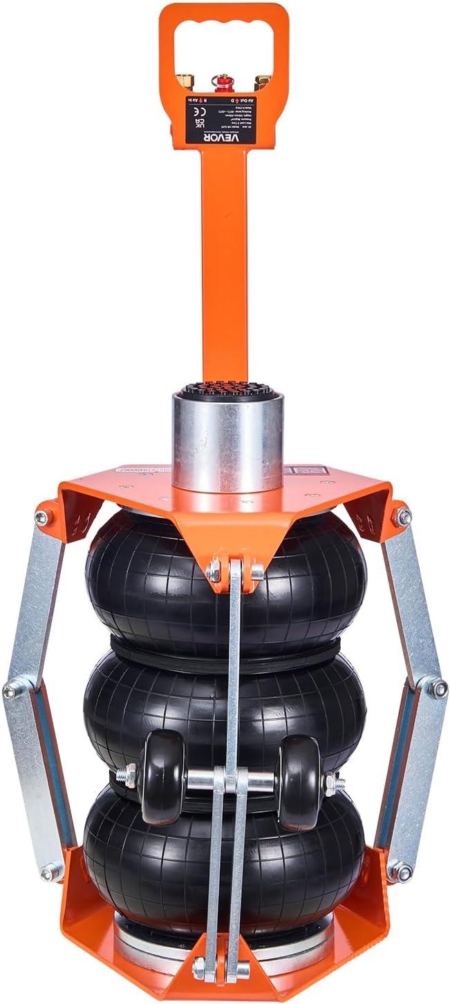 image:imageVEVOR Air Jack with Support Rod 3 Ton6613 lbs Triple Bag Air Jack Lift Up to 185 inch with Heightened Column amp Adjustable Handle 16 s Fast Lifting Pneumatic for Car SUV Pickup TruckAdjust Handle Support Rod