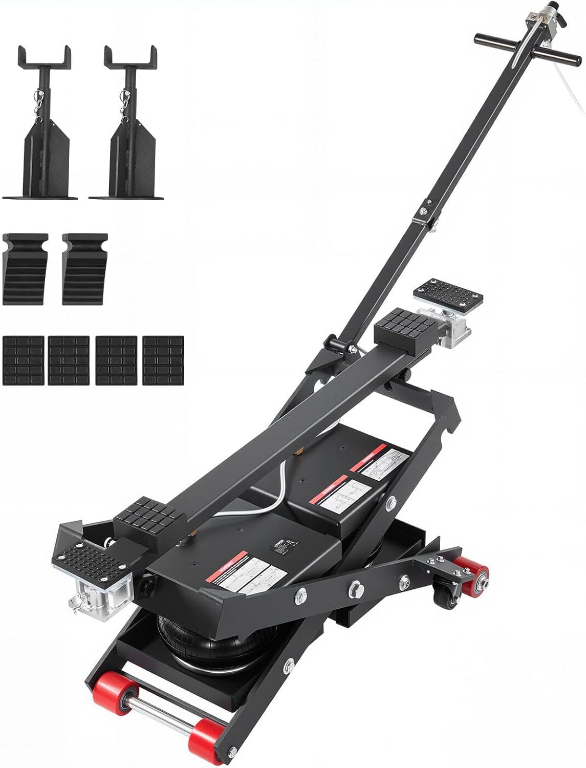 image:imageVEVOR Air Portable Car Lift 6613 lbs3 Ton Capacity 217 inch Max Height Adjustable Portable Air Car Lift with Airbag Support Stands Wheel Chocks Rubber Pads HeavyDuty for Sedan SUV Pickup