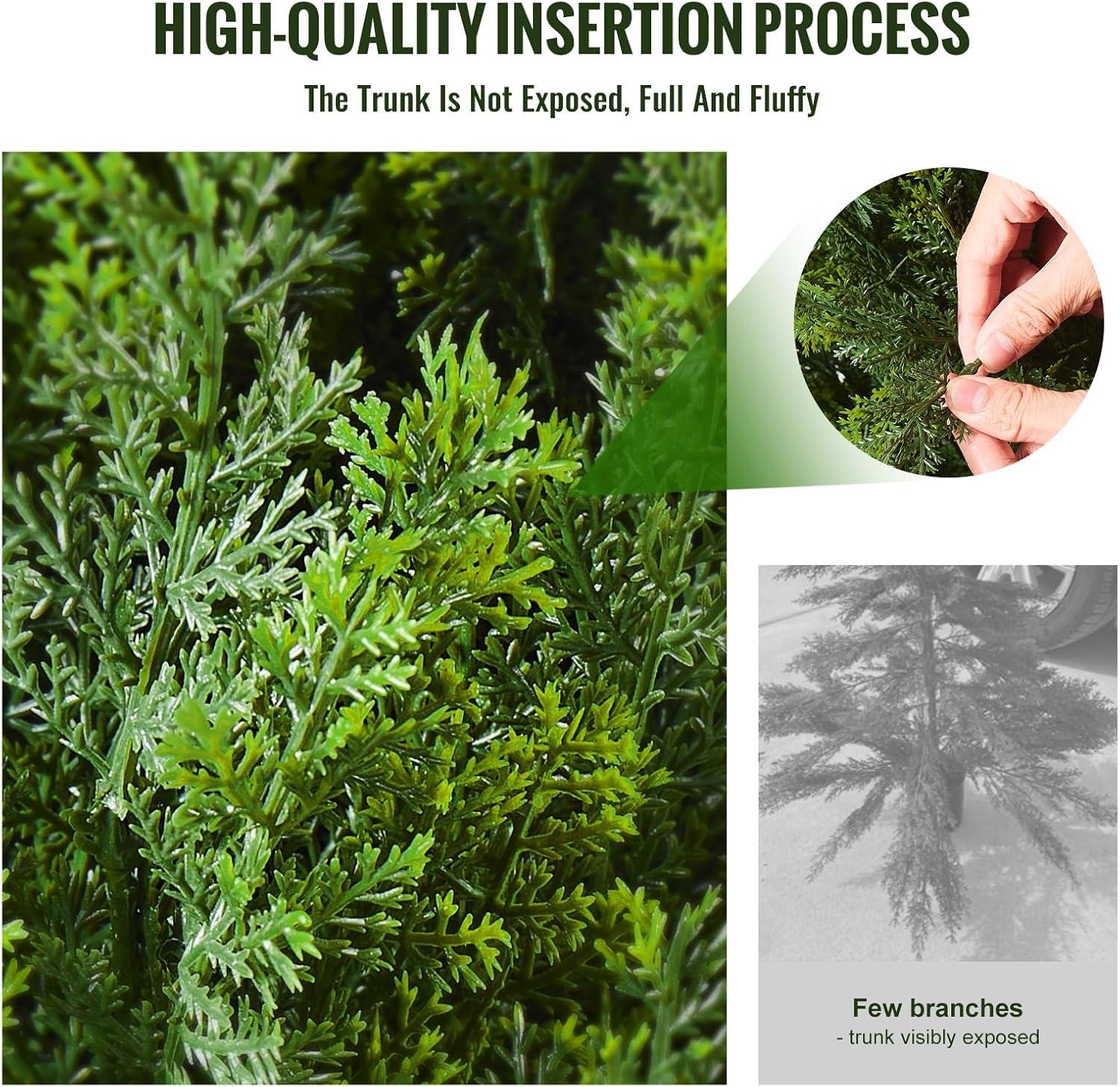 image:imageVEVOR Artificial Topiary Cedar Tree 60 inch Tall 2 Pieces with Extra Leaves amp Pot Faux Evergreen Fake Pine Cypress Trees Plant UV Rated Artificial Greenery Set for Home Decor IndoorOutdoor3ft