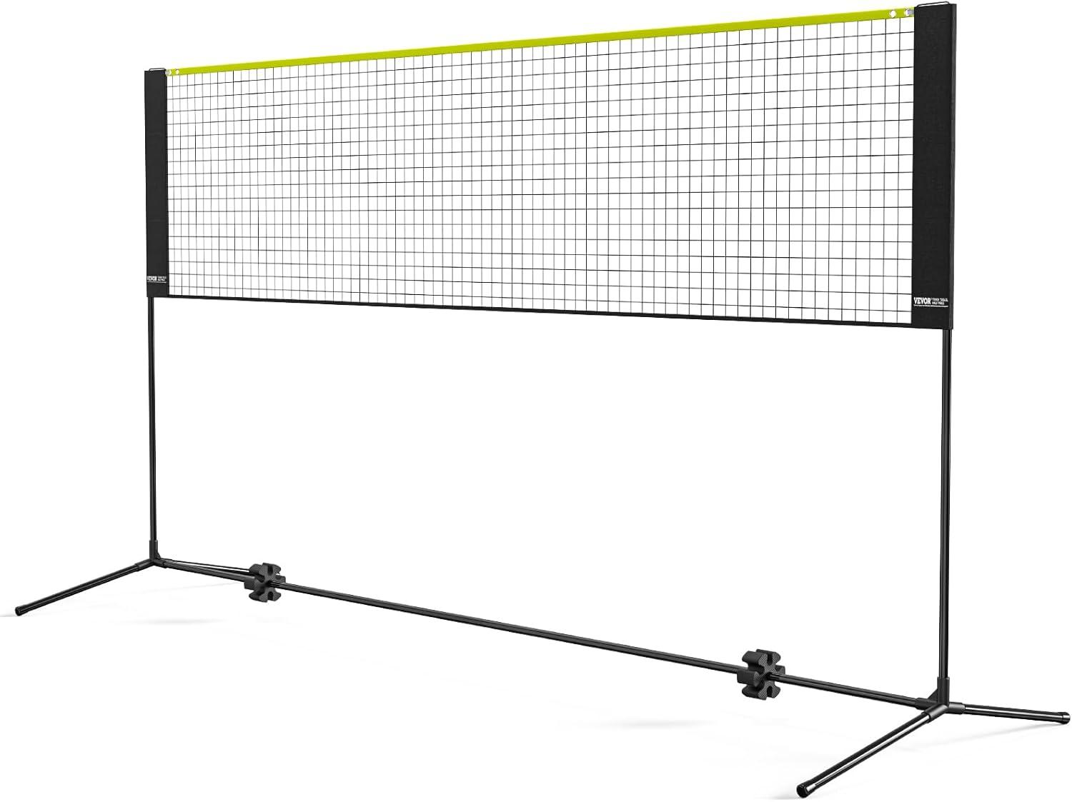 image:imageVEVOR Badminton Net Height Adjustable Volleyball Net Wide Foldable Pickleball Net Portable Easy Setup Tennis Net Set with Poles Stand and Carry Bag for Kids Backyard Game Indoor Outdoor Use10ft