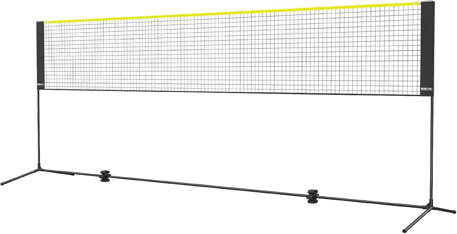 image:imageVEVOR Badminton Net Height Adjustable Volleyball Net Wide Foldable Pickleball Net Portable Easy Setup Tennis Net Set with Poles Stand and Carry Bag for Kids Backyard Game Indoor Outdoor Use14ft