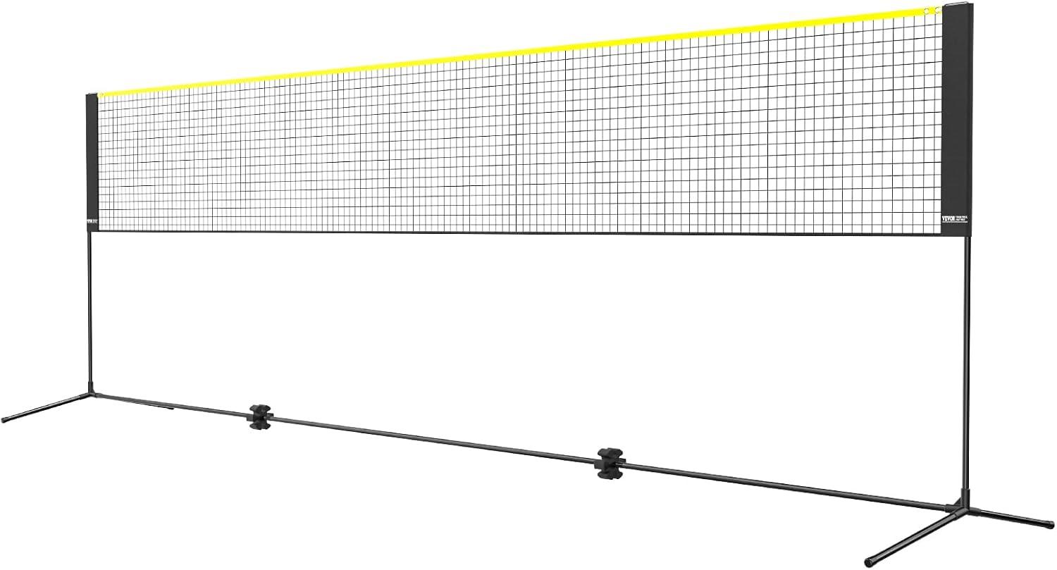 image:imageVEVOR Badminton Net Height Adjustable Volleyball Net Wide Foldable Pickleball Net Portable Easy Setup Tennis Net Set with Poles Stand and Carry Bag for Kids Backyard Game Indoor Outdoor Use17ft