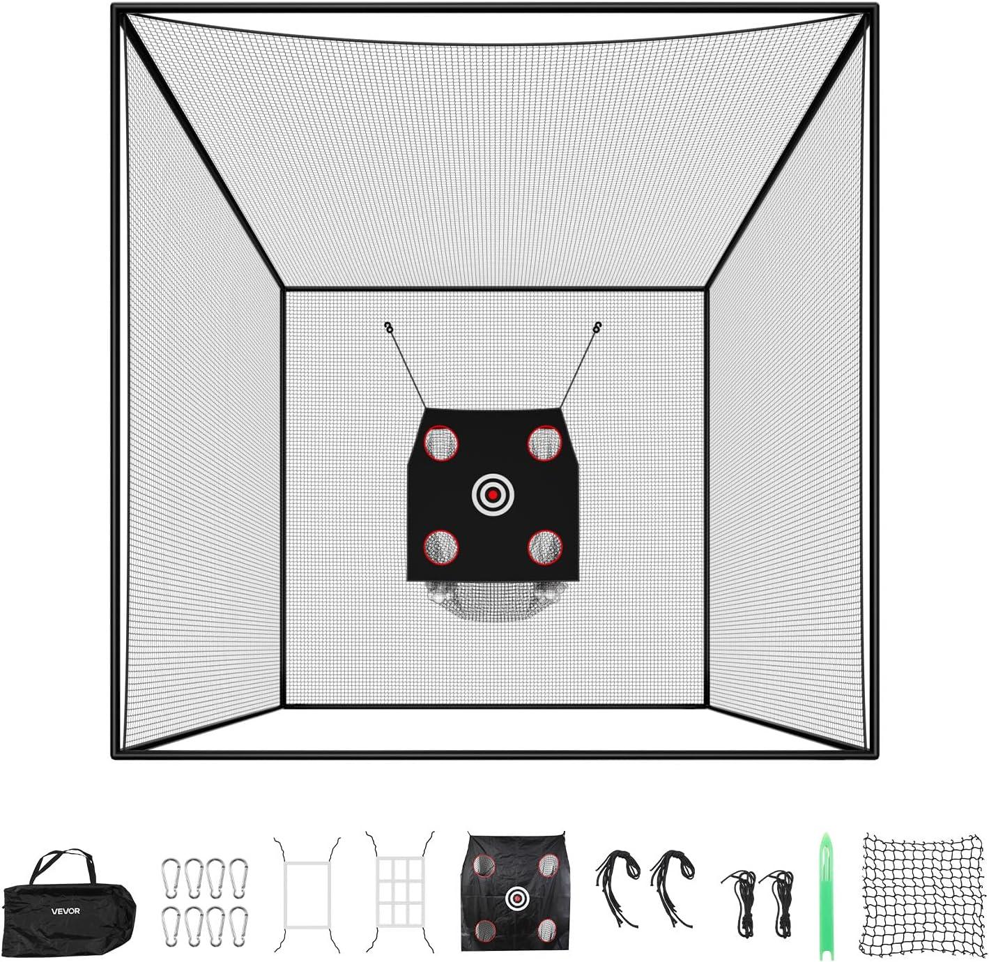 image:imageVEVOR Baseball Batting Netting 1035415575 FT NET ONLY Professional Softball Baseball Batting Hitting Training NetHeavy Duty Enclosed PE Practice Portable Pitching Cage Net with Door amp Carry Bag10 FT