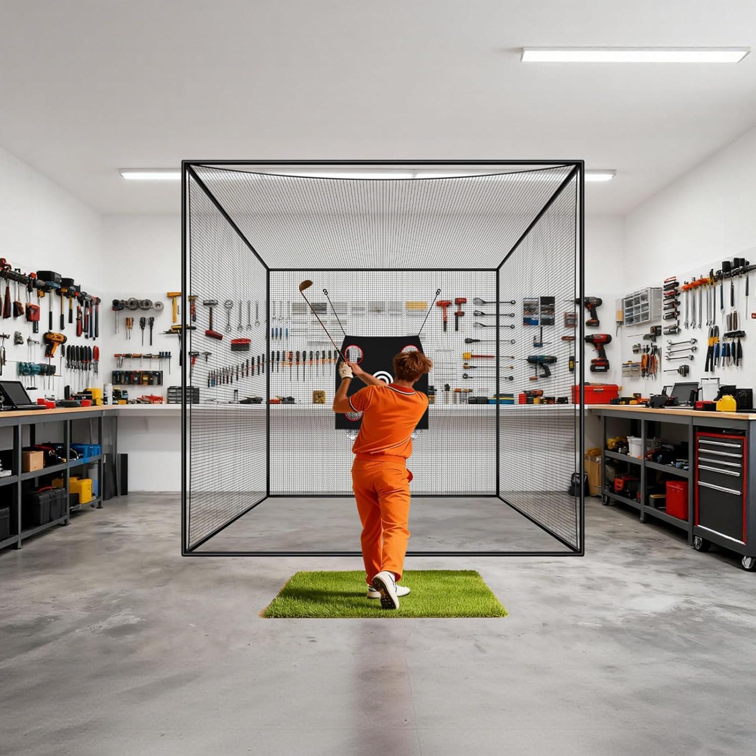 image:imageVEVOR Baseball Batting Netting 1035415575 FT NET ONLY Professional Softball Baseball Batting Hitting Training NetHeavy Duty Enclosed PE Practice Portable Pitching Cage Net with Door amp Carry Bag10 FT