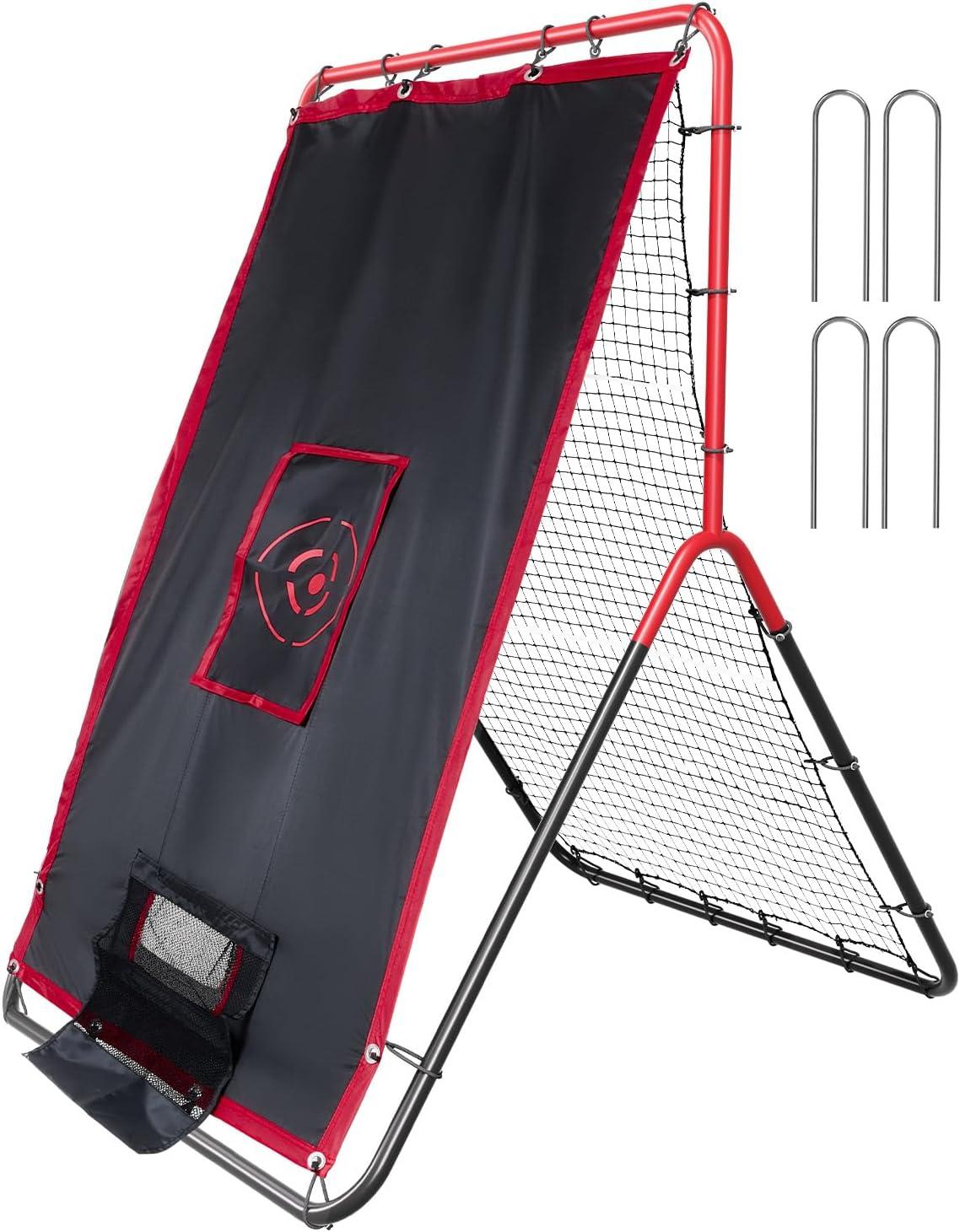 image:imageVEVOR Baseball and Softball Rebounder Net PitchBack Baseball Pitching Net Volleyball Pitch Return Trainer Rebound Net with Pitching Target All Angle Fielding Rebound Net for Grounders Pop Flies3X45FTupgraded 2IN1