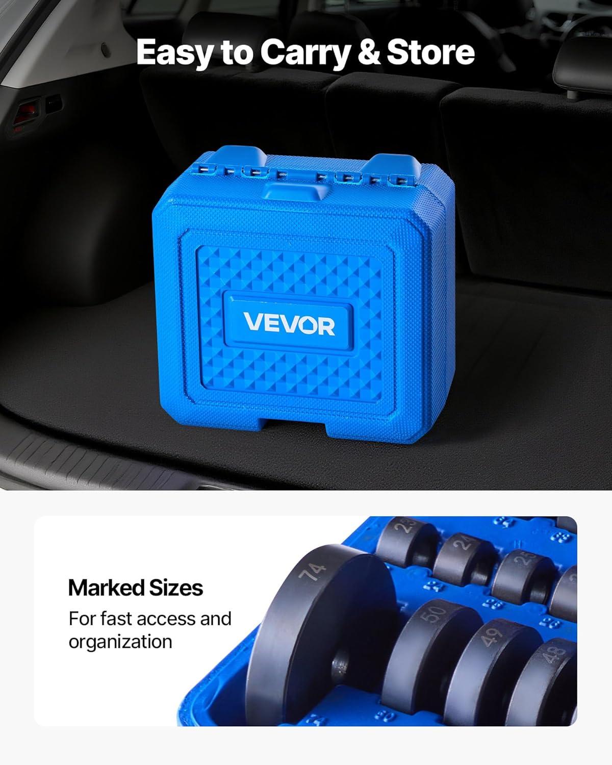 image:imageVEVOR Bearing Press Kit 52 Pcs Bearing Race and Seal Driver Set with 49 Bushings and Handle Shaft Bushing Driver Tool Set Heavy Duty Carbon Steel Removal Installation Tool Kit10pcs