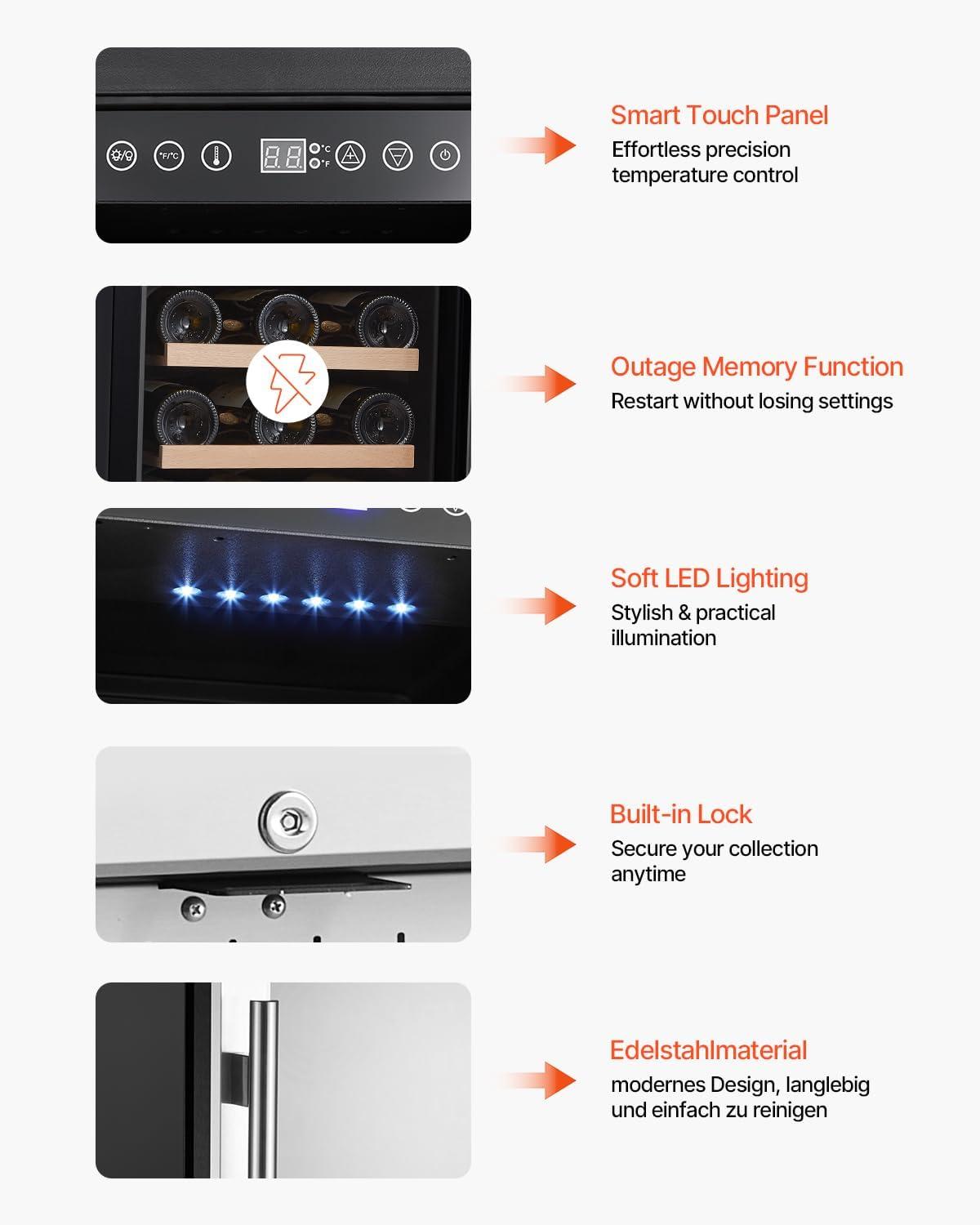 image:imageVEVOR Beverage Refrigerator Cooler 154 Can Beverage Fridge Mini Fridge with Glass Door Adjustable Shelves Digital Temperature Control Builtin amp Freestanding Soda Beer Fridge for Home Office Bar32 Bottle