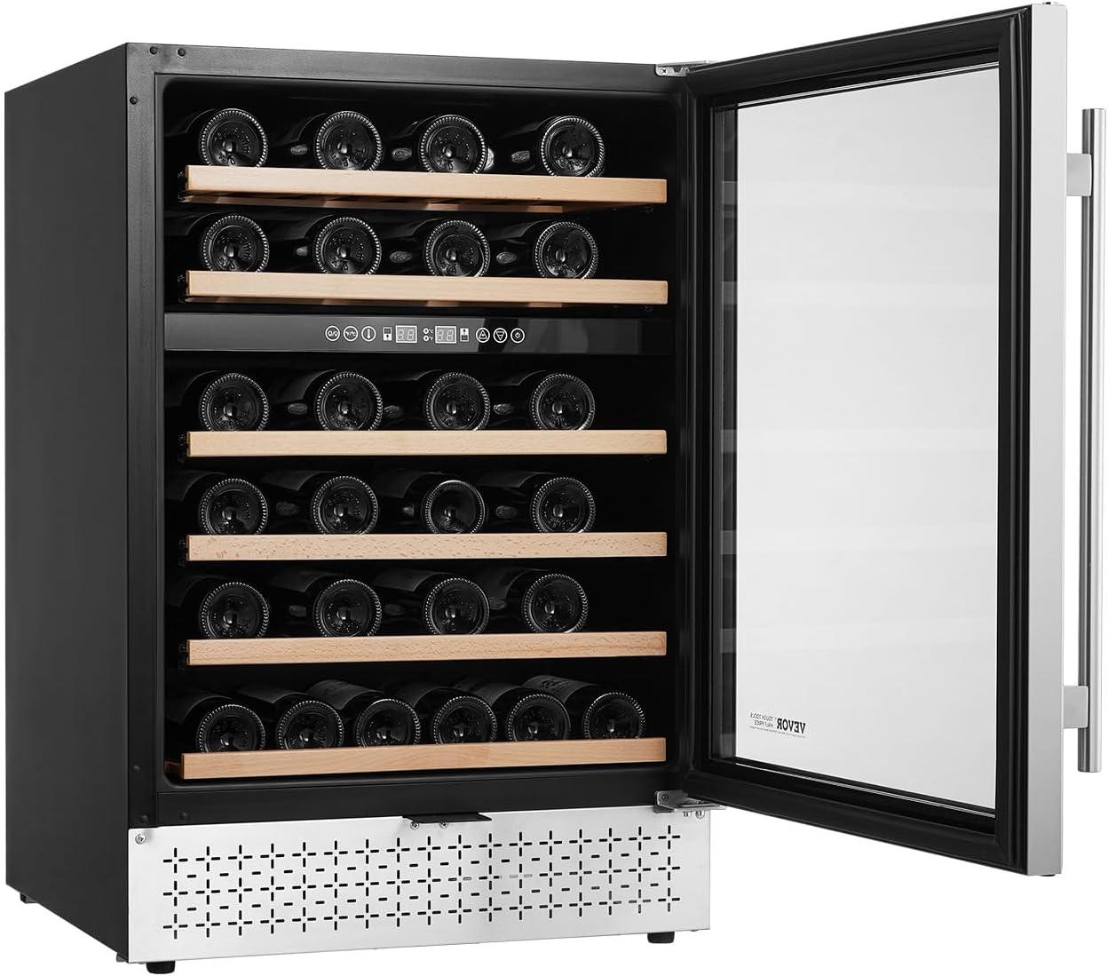 image:imageVEVOR Beverage Refrigerator Cooler 154 Can Beverage Fridge Mini Fridge with Glass Door Adjustable Shelves Digital Temperature Control Builtin amp Freestanding Soda Beer Fridge for Home Office Bar46 Bottle