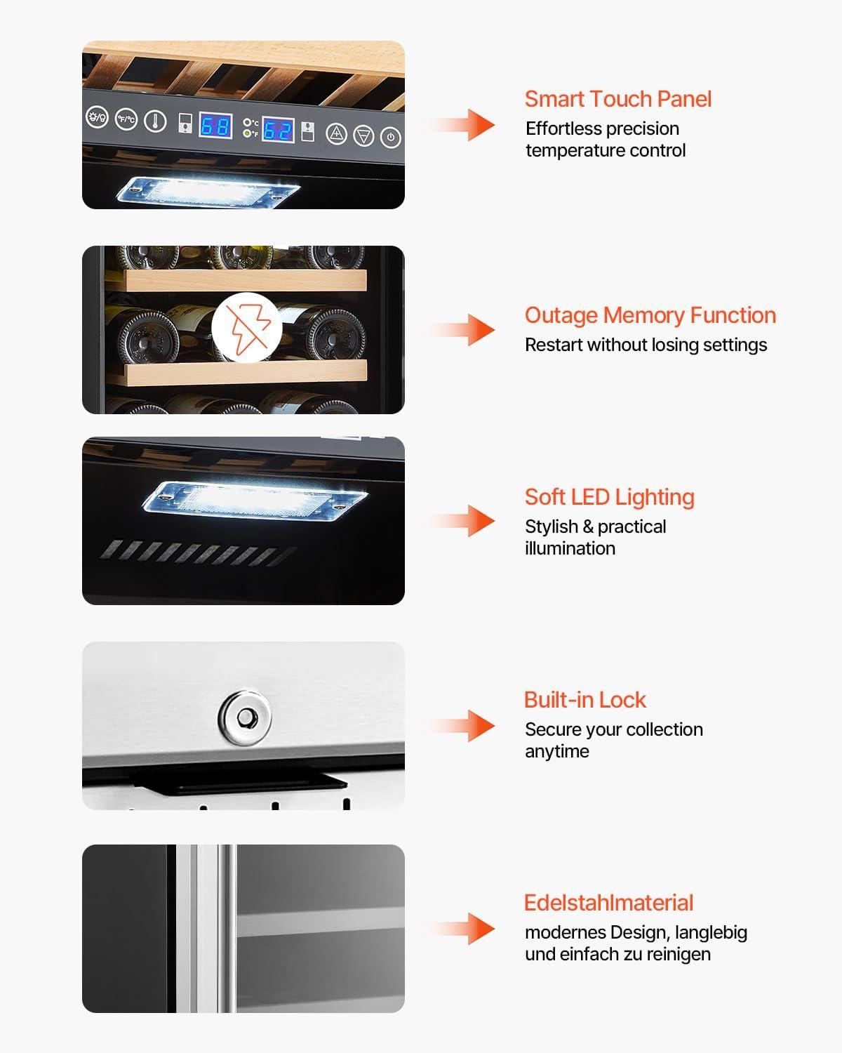 image:imageVEVOR Beverage Refrigerator Cooler 154 Can Beverage Fridge Mini Fridge with Glass Door Adjustable Shelves Digital Temperature Control Builtin amp Freestanding Soda Beer Fridge for Home Office Bar28 Bottle