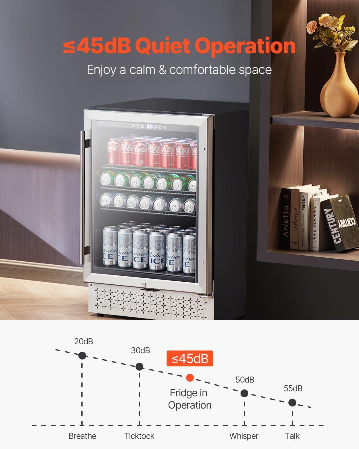 image:imageVEVOR Beverage Refrigerator Cooler 154 Can Beverage Fridge Mini Fridge with Glass Door Adjustable Shelves Digital Temperature Control Builtin amp Freestanding Soda Beer Fridge for Home Office Bar154 Can