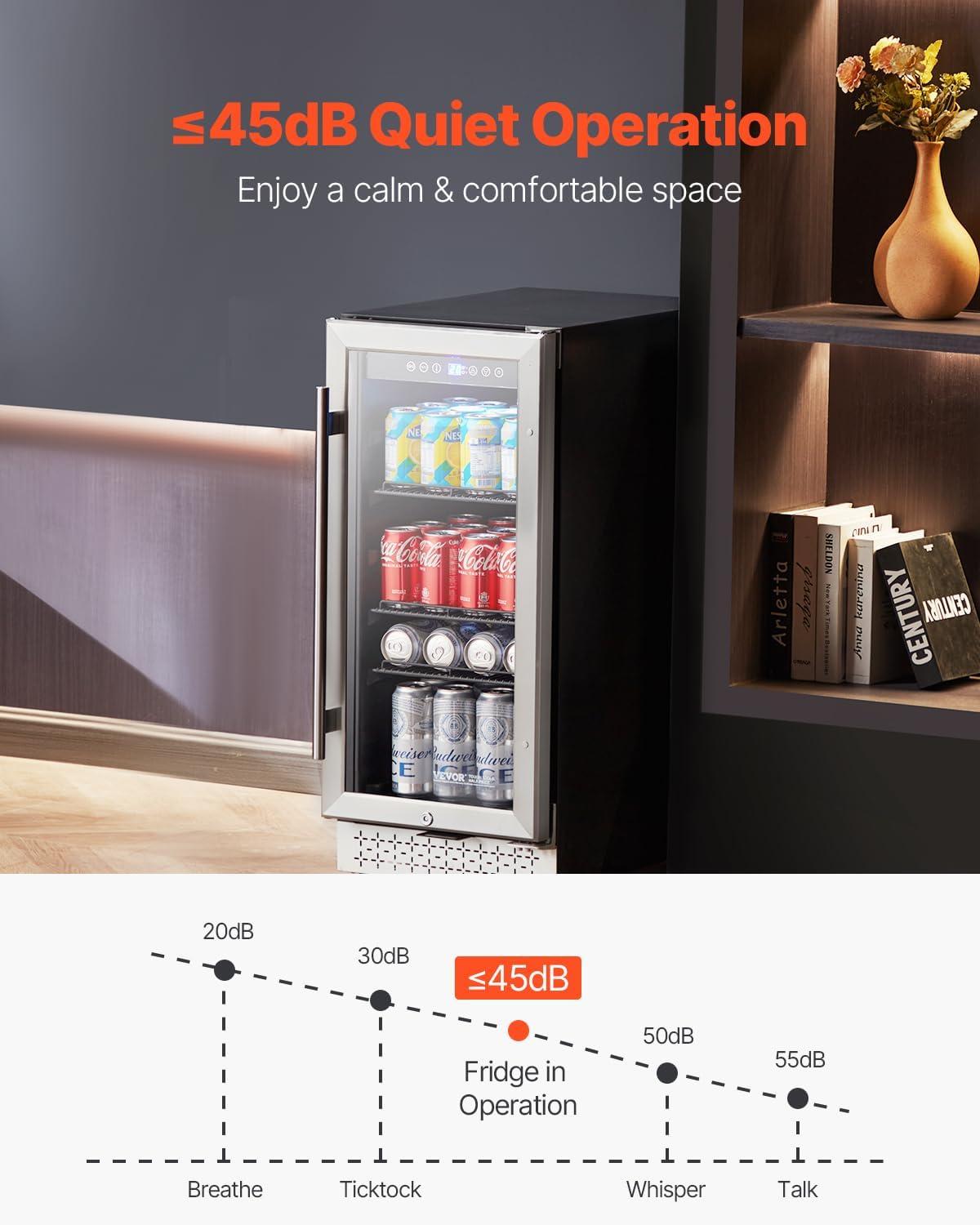 image:imageVEVOR Beverage Refrigerator Cooler 154 Can Beverage Fridge Mini Fridge with Glass Door Adjustable Shelves Digital Temperature Control Builtin amp Freestanding Soda Beer Fridge for Home Office Bar88 Cans