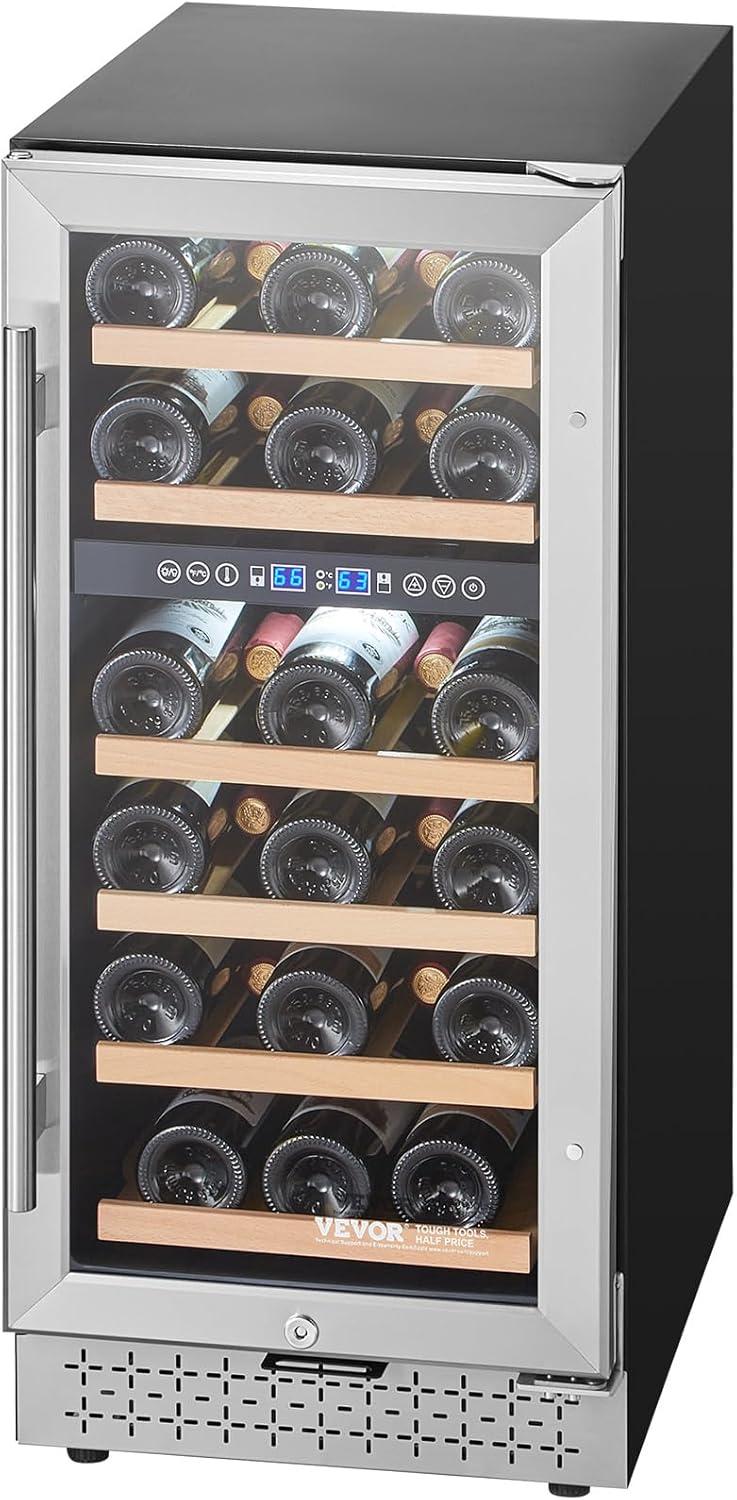image:imageVEVOR Beverage Refrigerator Cooler 154 Can Beverage Fridge Mini Fridge with Glass Door Adjustable Shelves Digital Temperature Control Builtin amp Freestanding Soda Beer Fridge for Home Office Bar28 Bottle