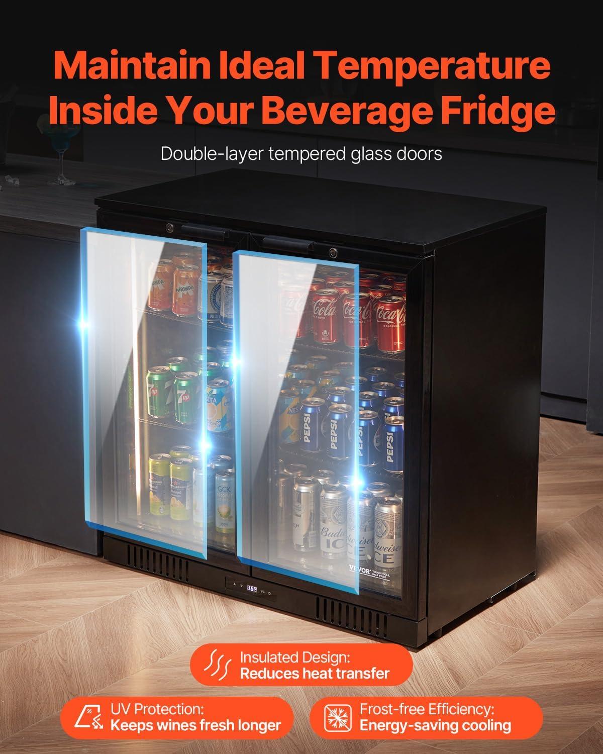 image:imageVEVOR Beverage Refrigerator Cooler 154 Can Beverage Fridge Mini Fridge with Glass Door Adjustable Shelves Digital Temperature Control Builtin amp Freestanding Soda Beer Fridge for Home Office Bar246 Can