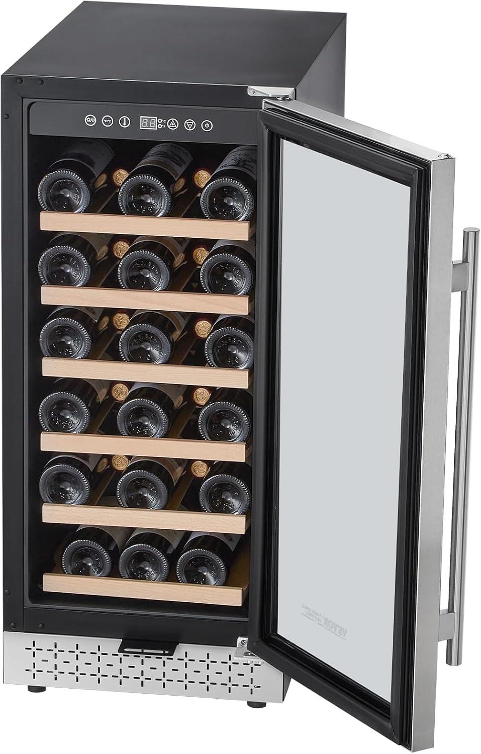 image:imageVEVOR Beverage Refrigerator Cooler 154 Can Beverage Fridge Mini Fridge with Glass Door Adjustable Shelves Digital Temperature Control Builtin amp Freestanding Soda Beer Fridge for Home Office Bar32 Bottle