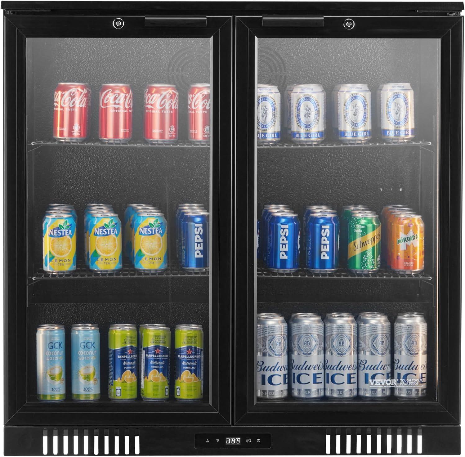 image:imageVEVOR Beverage Refrigerator Cooler 154 Can Beverage Fridge Mini Fridge with Glass Door Adjustable Shelves Digital Temperature Control Builtin amp Freestanding Soda Beer Fridge for Home Office Bar246 Can