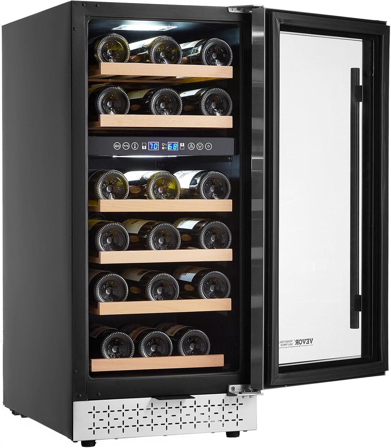 image:imageVEVOR Beverage Refrigerator Cooler 154 Can Beverage Fridge Mini Fridge with Glass Door Adjustable Shelves Digital Temperature Control Builtin amp Freestanding Soda Beer Fridge for Home Office Bar28 Bottle