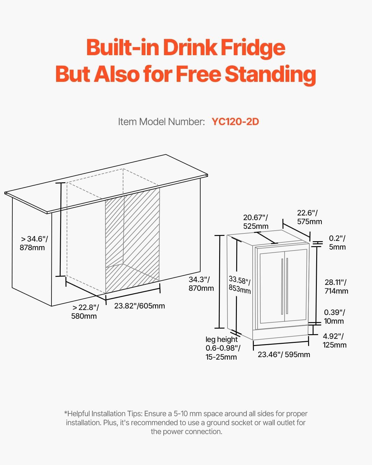 image:imageVEVOR Beverage Refrigerator Cooler 154 Can Beverage Fridge Mini Fridge with Glass Door Adjustable Shelves Digital Temperature Control Builtin amp Freestanding Soda Beer Fridge for Home Office Bar64 Cans20 Bottles