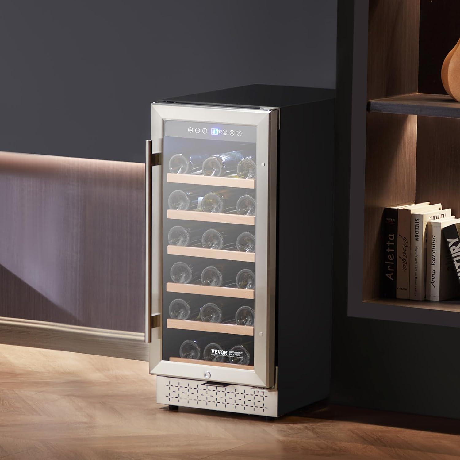 image:imageVEVOR Beverage Refrigerator Cooler 154 Can Beverage Fridge Mini Fridge with Glass Door Adjustable Shelves Digital Temperature Control Builtin amp Freestanding Soda Beer Fridge for Home Office Bar32 Bottle