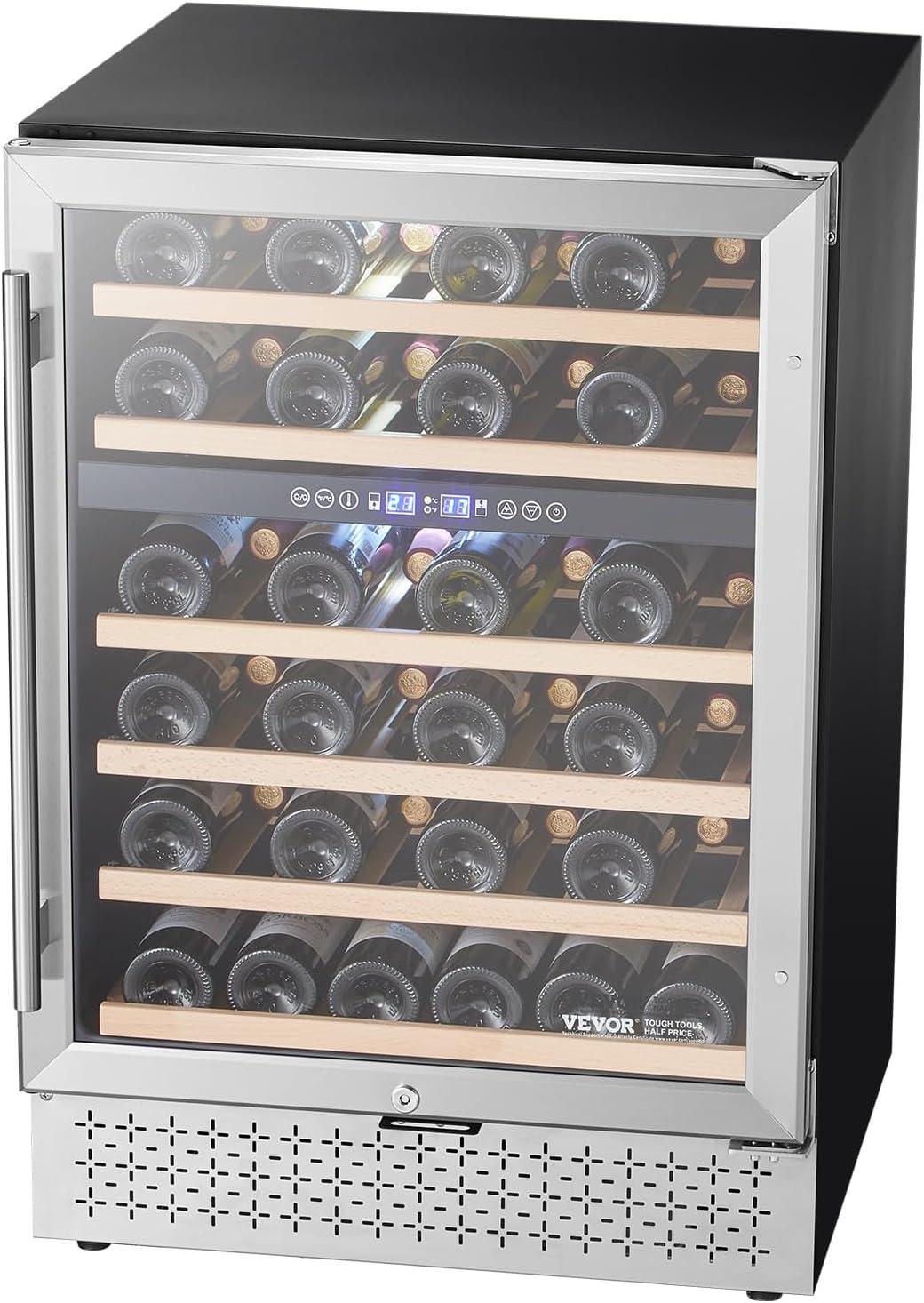 image:imageVEVOR Beverage Refrigerator Cooler 154 Can Beverage Fridge Mini Fridge with Glass Door Adjustable Shelves Digital Temperature Control Builtin amp Freestanding Soda Beer Fridge for Home Office Bar46 Bottle
