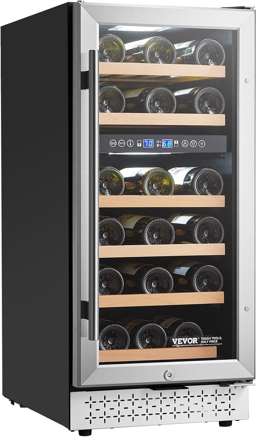 image:imageVEVOR Beverage Refrigerator Cooler 154 Can Beverage Fridge Mini Fridge with Glass Door Adjustable Shelves Digital Temperature Control Builtin amp Freestanding Soda Beer Fridge for Home Office Bar28 Bottle