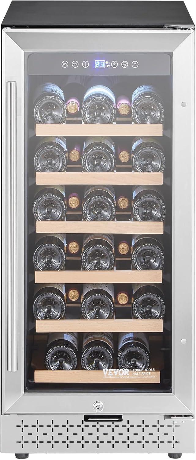 image:imageVEVOR Beverage Refrigerator Cooler 154 Can Beverage Fridge Mini Fridge with Glass Door Adjustable Shelves Digital Temperature Control Builtin amp Freestanding Soda Beer Fridge for Home Office Bar32 Bottle
