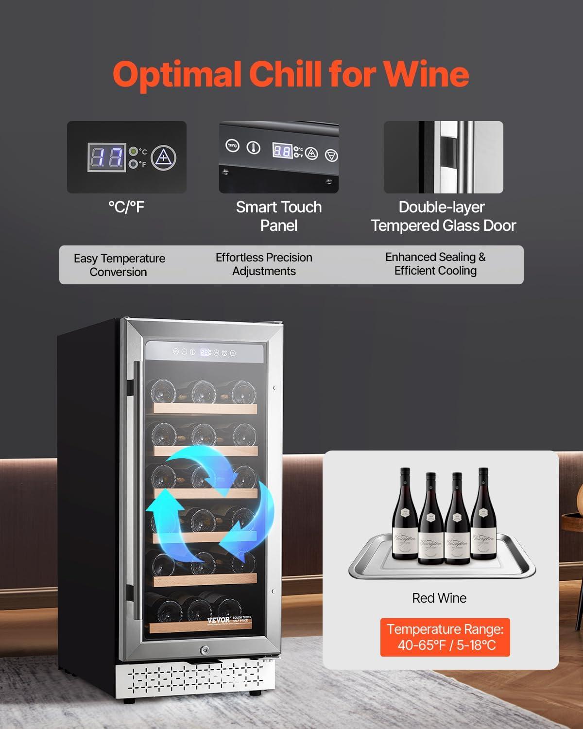 image:imageVEVOR Beverage Refrigerator Cooler 154 Can Beverage Fridge Mini Fridge with Glass Door Adjustable Shelves Digital Temperature Control Builtin amp Freestanding Soda Beer Fridge for Home Office Bar32 Bottle