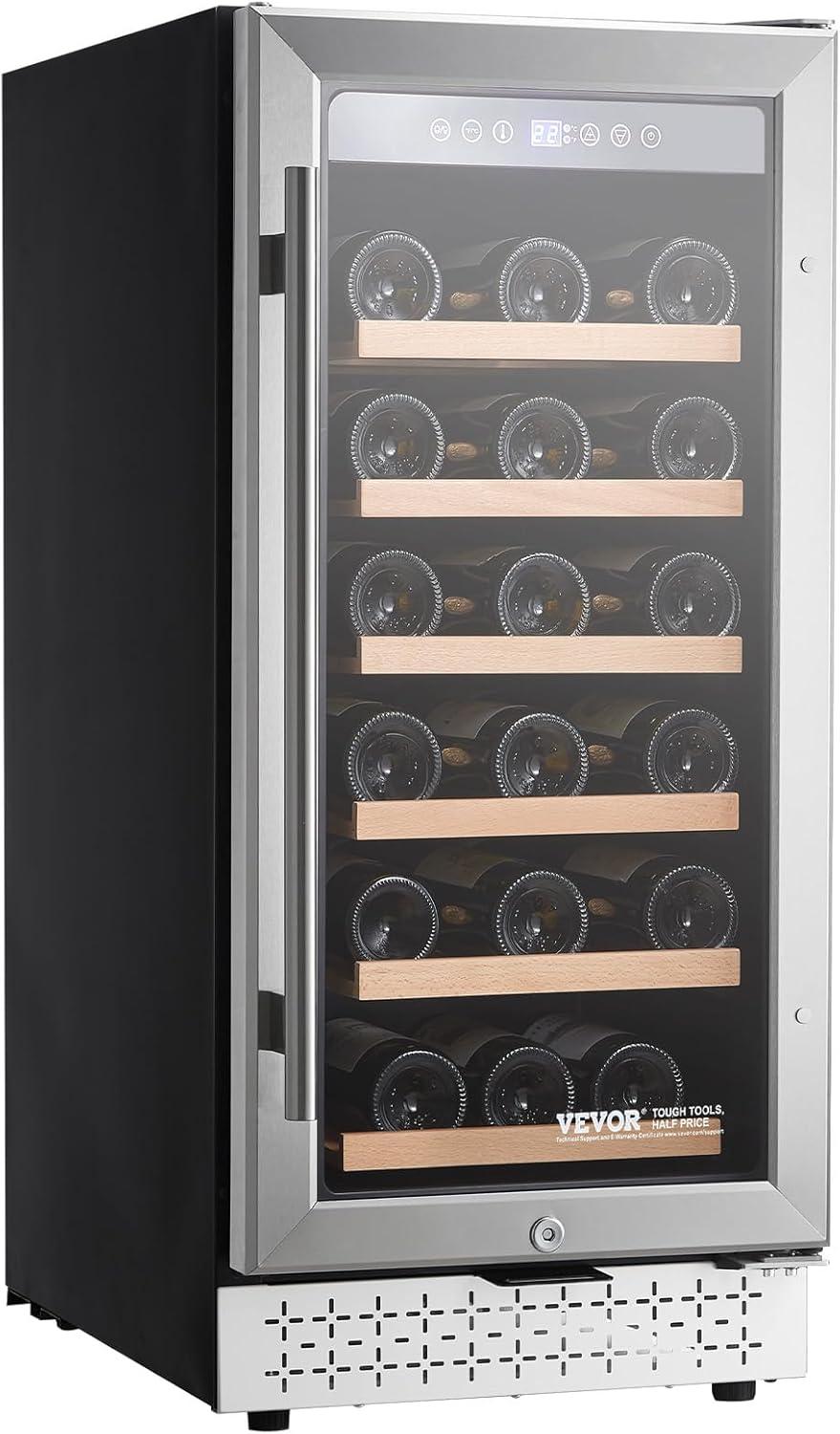 image:imageVEVOR Beverage Refrigerator Cooler 154 Can Beverage Fridge Mini Fridge with Glass Door Adjustable Shelves Digital Temperature Control Builtin amp Freestanding Soda Beer Fridge for Home Office Bar32 Bottle