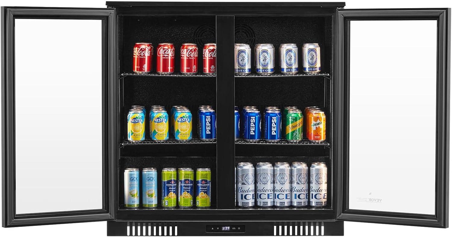 image:imageVEVOR Beverage Refrigerator Cooler 154 Can Beverage Fridge Mini Fridge with Glass Door Adjustable Shelves Digital Temperature Control Builtin amp Freestanding Soda Beer Fridge for Home Office Bar246 Can