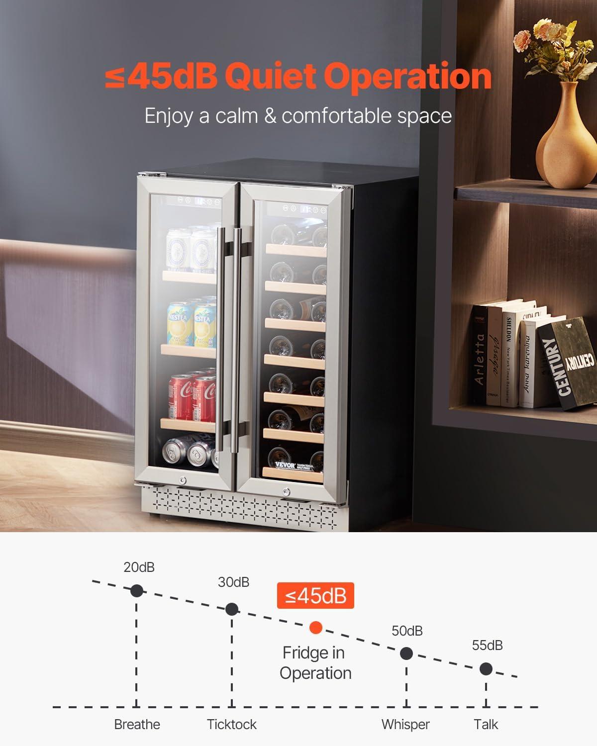 image:imageVEVOR Beverage Refrigerator Cooler 154 Can Beverage Fridge Mini Fridge with Glass Door Adjustable Shelves Digital Temperature Control Builtin amp Freestanding Soda Beer Fridge for Home Office Bar64 Cans20 Bottles