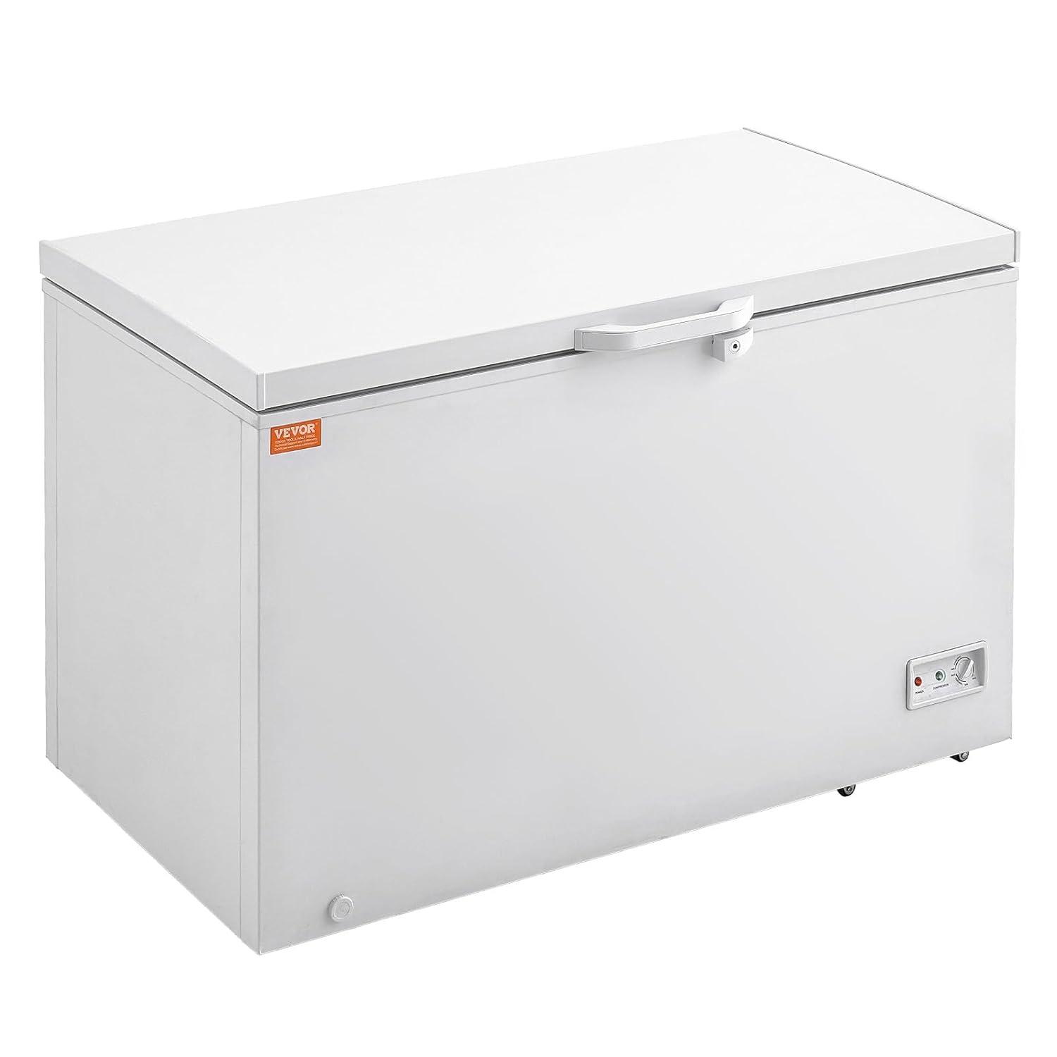 image:imageVEVOR Chest Freezer 128 Cuft 345 L Large Deep Freezer amp 4 Removable Baskets Freestanding Top Open Door Commercial Chest Freezers with Locking Lid 7Level Adjustable Temp LED Lighting 6 Wheels128 Cuft