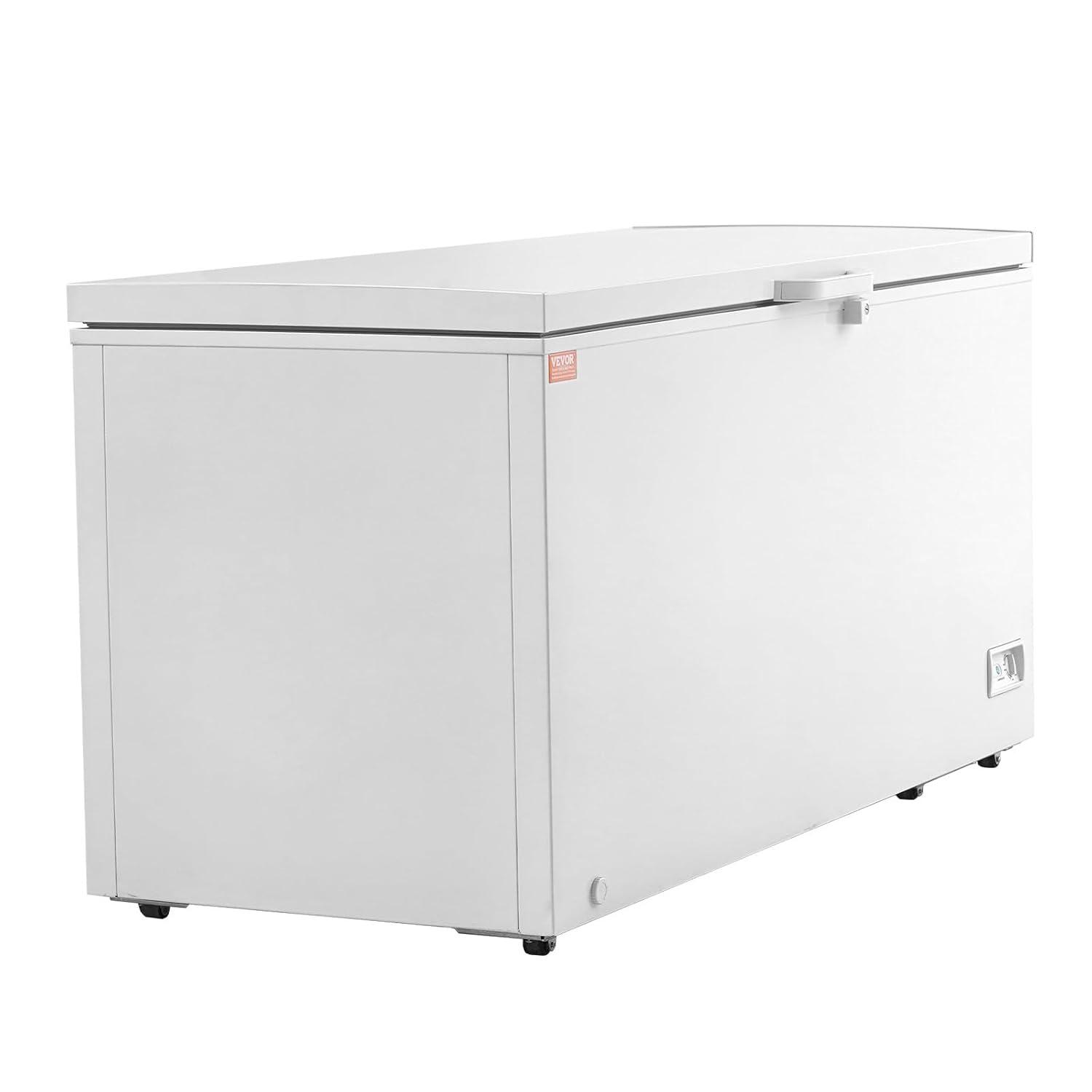 image:imageVEVOR Chest Freezer 128 Cuft 345 L Large Deep Freezer amp 4 Removable Baskets Freestanding Top Open Door Commercial Chest Freezers with Locking Lid 7Level Adjustable Temp LED Lighting 6 Wheels172 Cuft