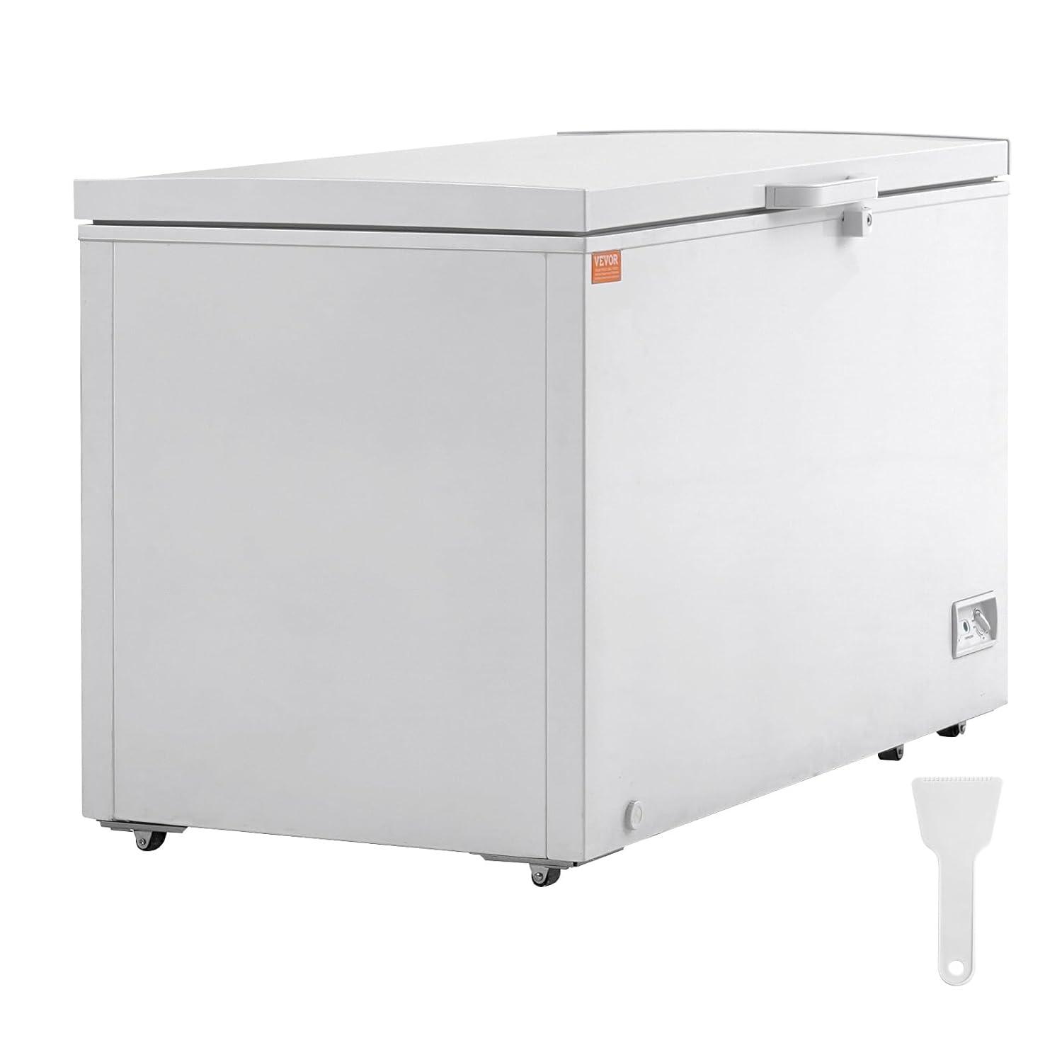 image:imageVEVOR Chest Freezer 128 Cuft 345 L Large Deep Freezer amp 4 Removable Baskets Freestanding Top Open Door Commercial Chest Freezers with Locking Lid 7Level Adjustable Temp LED Lighting 6 Wheels128 Cuft