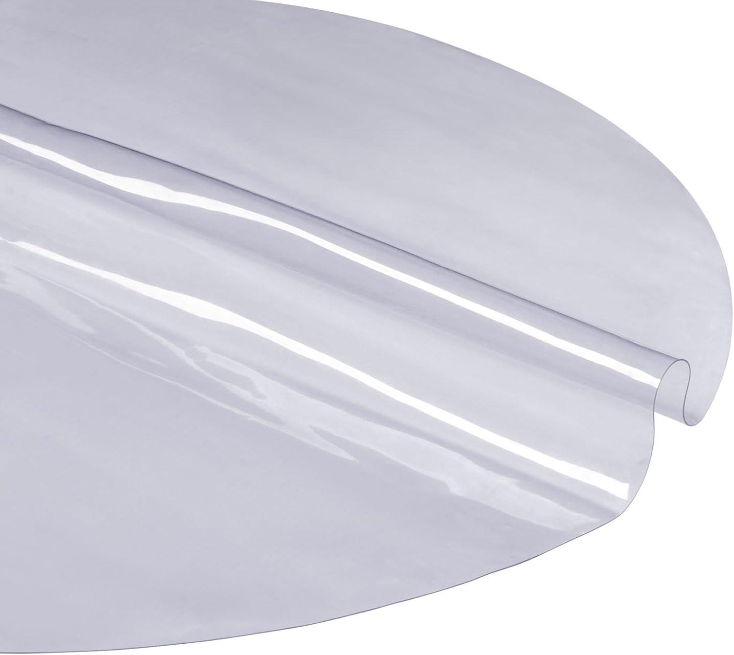 image:imageVEVOR Clear Table Cover Protector 48 inch1230 mm Round Table Cover 15 mm Thick PVC Plastic Tablecloth Waterproof Desktop Protector for Writing Desk Coffee Table Dining Room Table48 Round