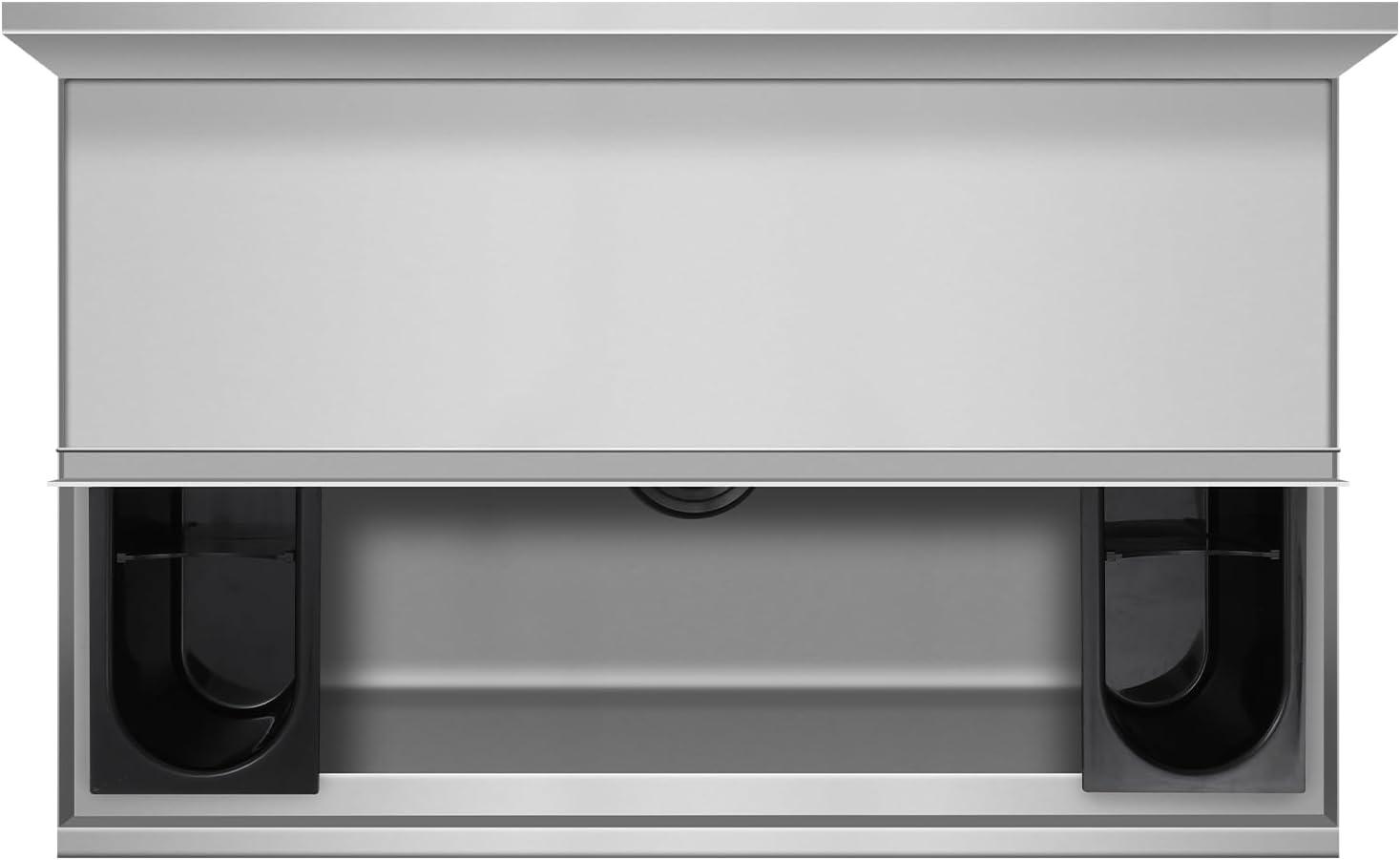 image:imageVEVOR Commercial Ice Bin Underbar Ice Bin Stainless Steel Ice Chest with Sliding Lid Bottle Holders Adjustable Bullet Feet Cooler Cart Cocktail Unit for Bar Restaurant Pub359 x 19 x 37 inch