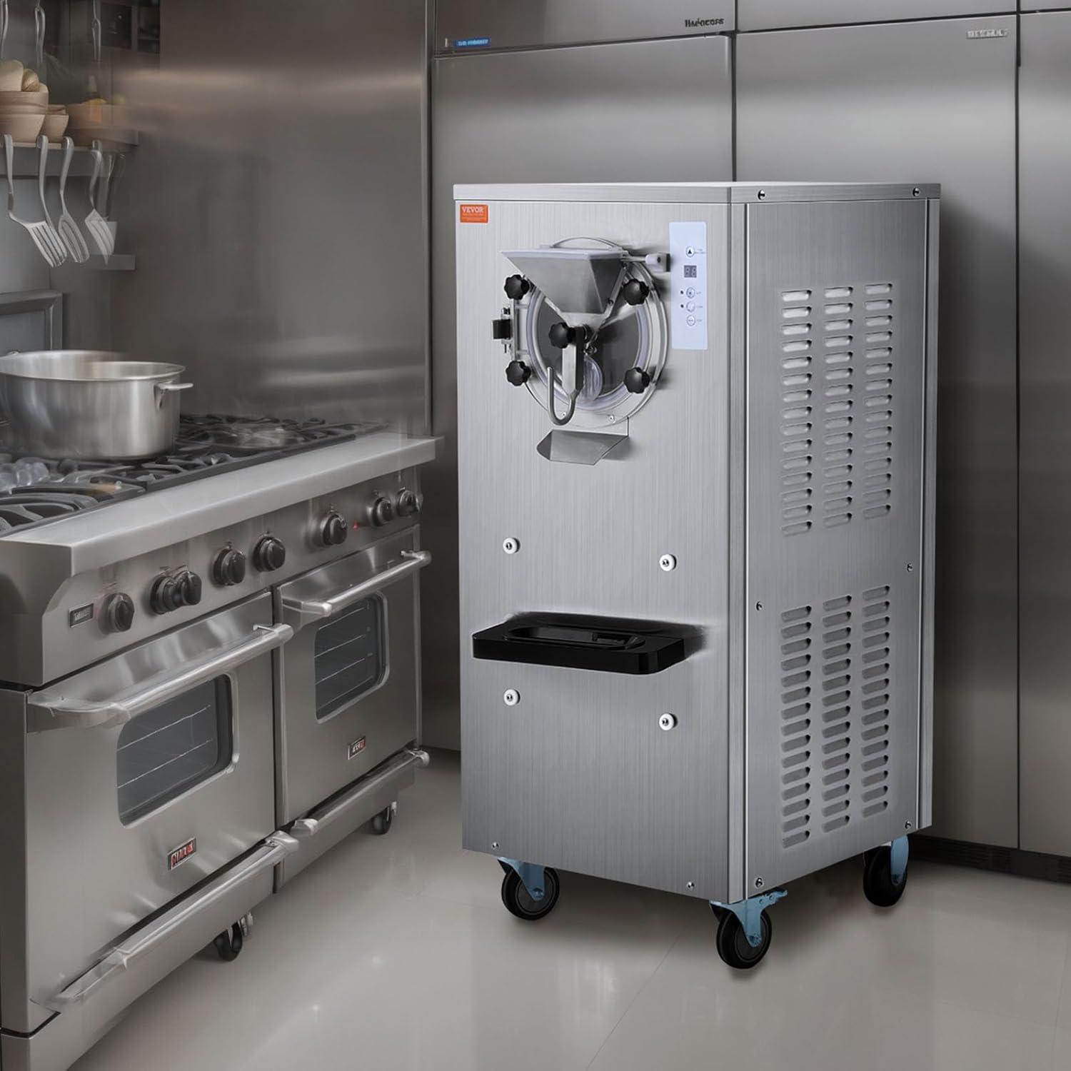 image:imageVEVOR Commercial Ice Cream Machine 2400w 1Flavor Hard Serve Ice Cream Maker 2025LH Yield 8L Stainless Steel Cylinder Digital Control Auto Clean Adjustable Texture for Restaurants Snack Bars