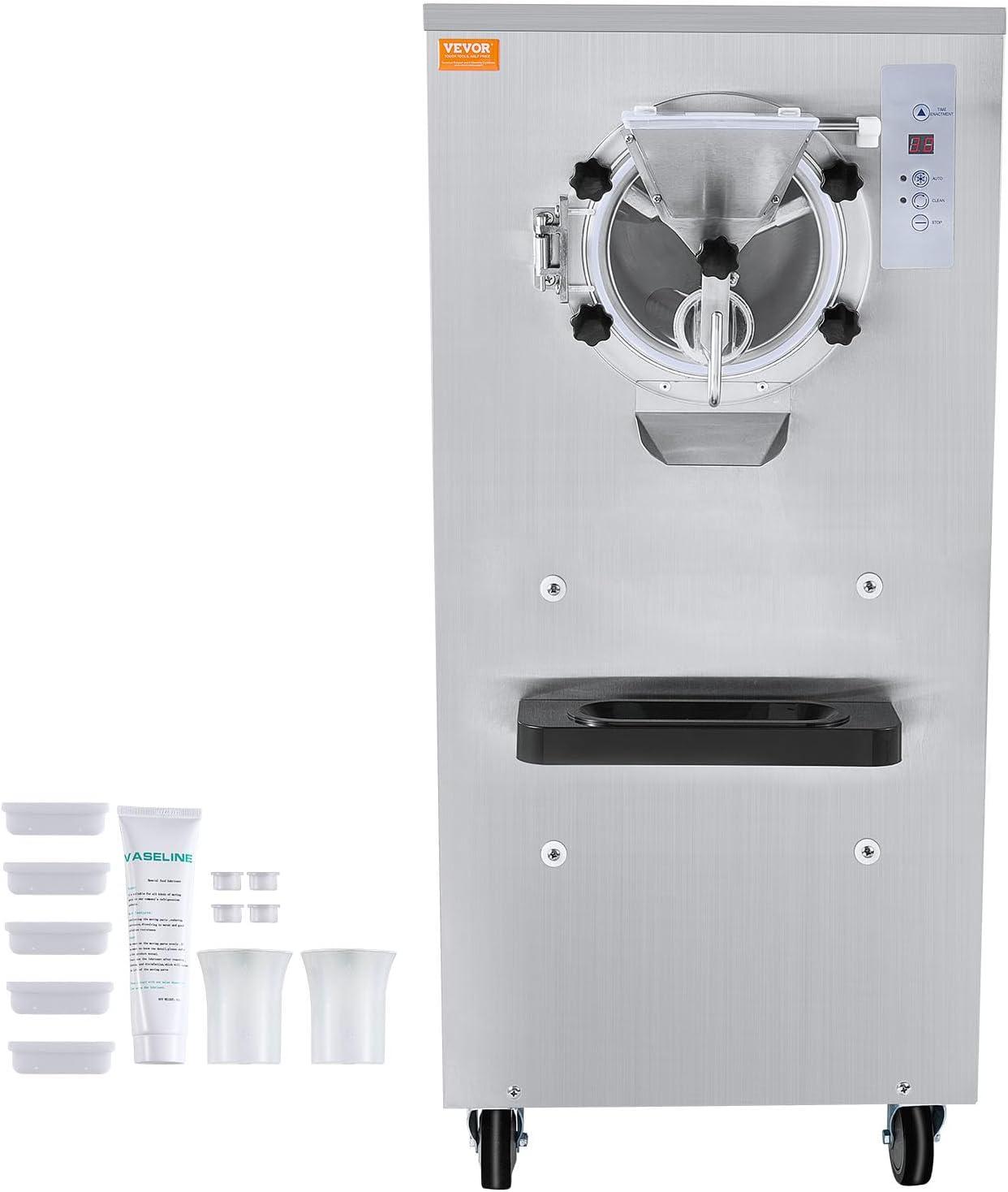 image:imageVEVOR Commercial Ice Cream Machine 2400w 1Flavor Hard Serve Ice Cream Maker 2025LH Yield 8L Stainless Steel Cylinder Digital Control Auto Clean Adjustable Texture for Restaurants Snack Bars