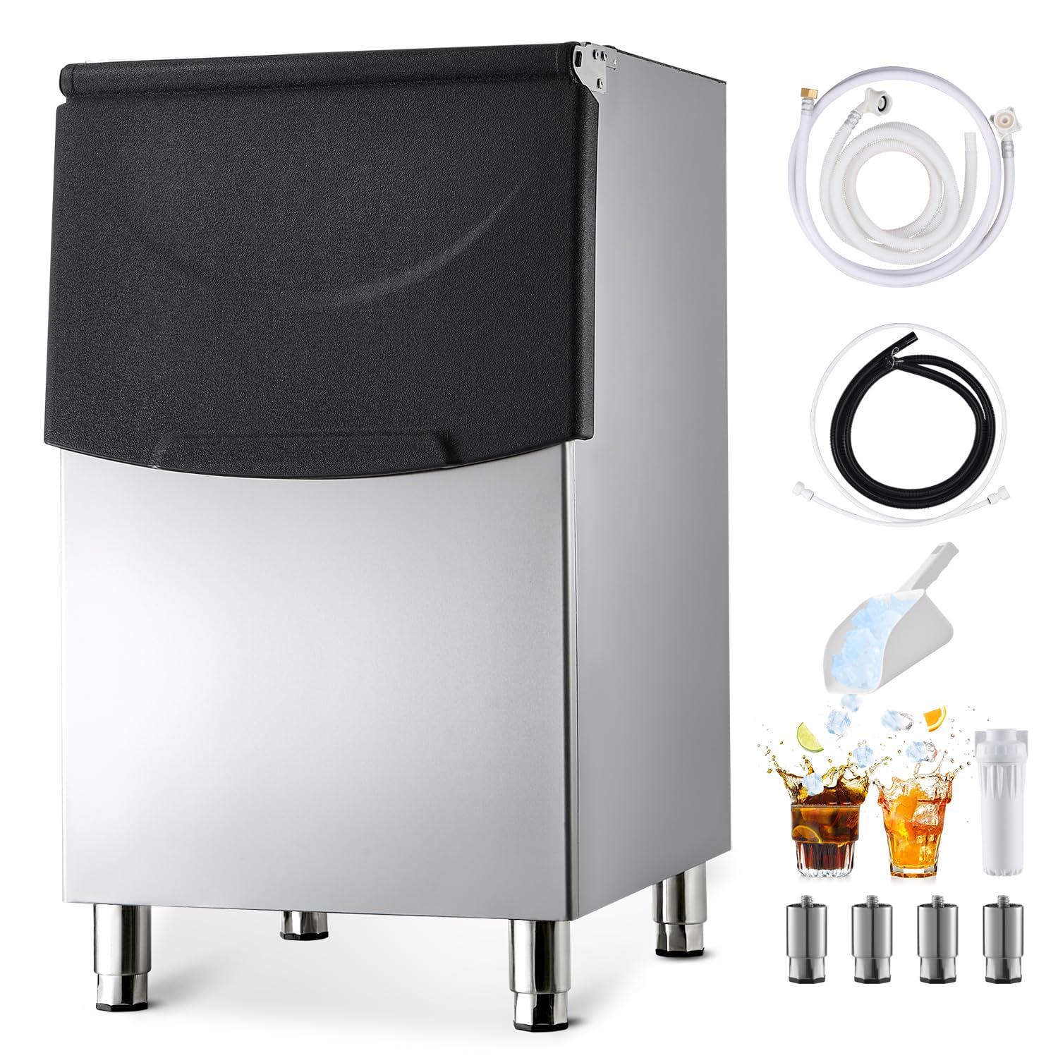 image:imageVEVOR Commercial Ice Maker Machine 300LBS24H IceMaking Machine with 300LBS Stainless Steel Storage Bin Auto SelfCleaning Ice Maker with Touchscreen for Bar Cafe Restaurant Business CommercialIce Storage Bin