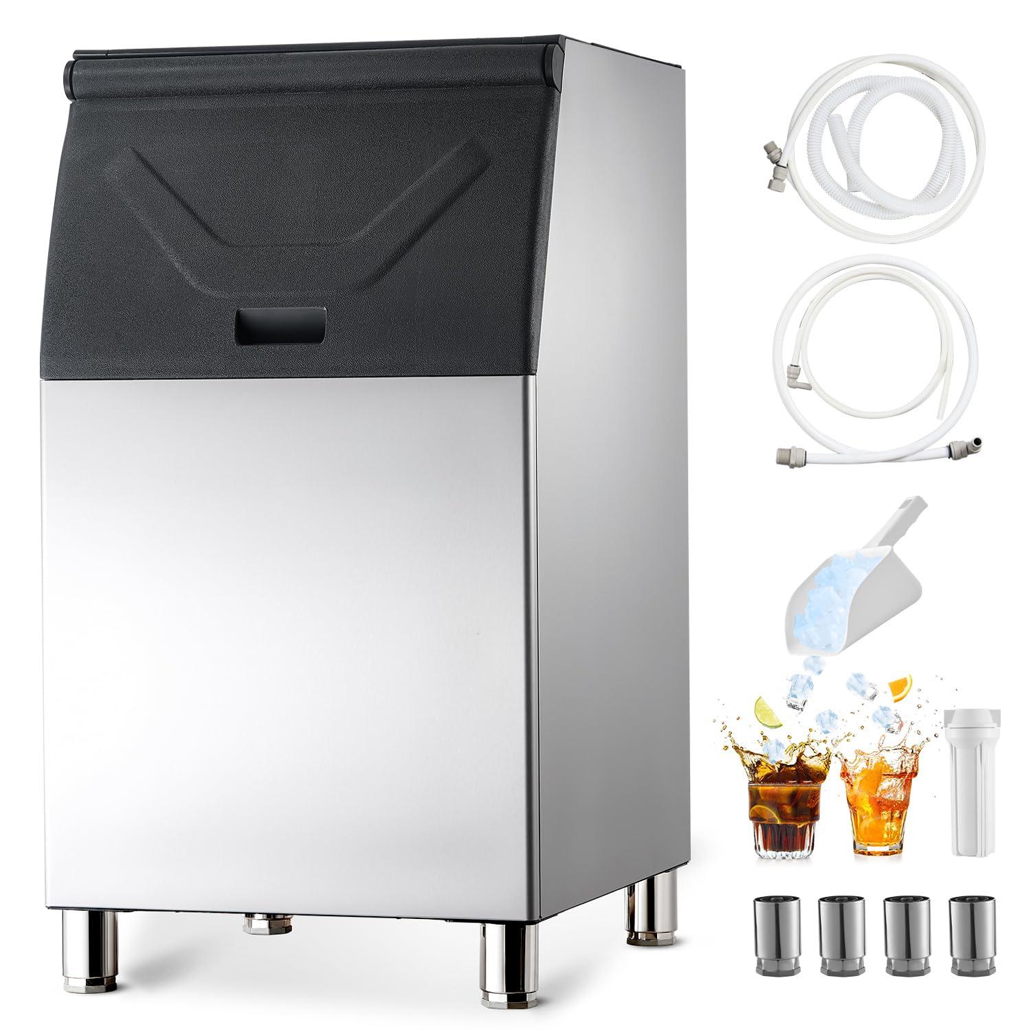 image:imageVEVOR Commercial Ice Maker Machine 300LBS24H IceMaking Machine with 300LBS Stainless Steel Storage Bin Auto SelfCleaning Ice Maker with Touchscreen for Bar Cafe Restaurant Business CommercialIce Storage Bin